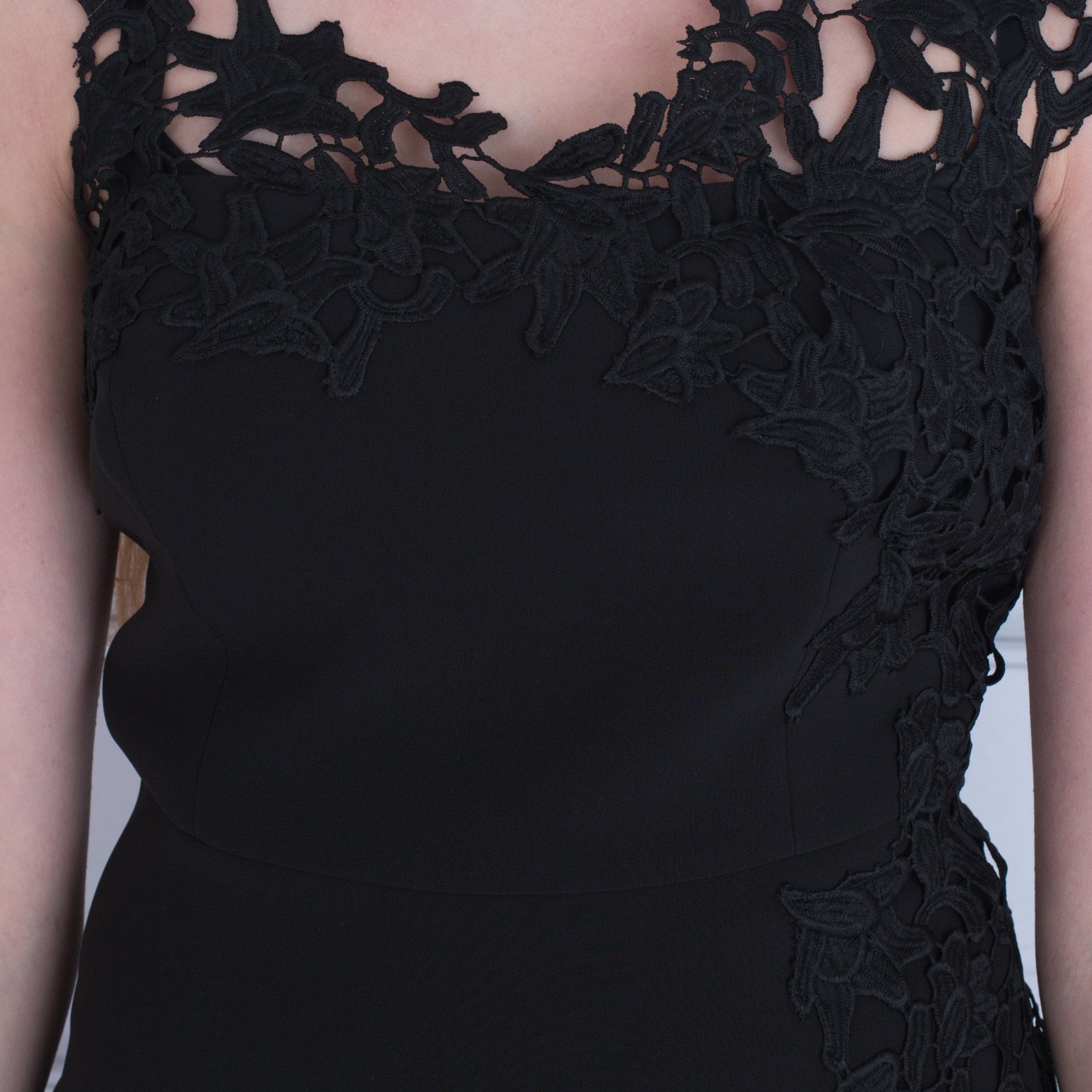 Marciano Valentine Lace Shoulder And Hem Top Black