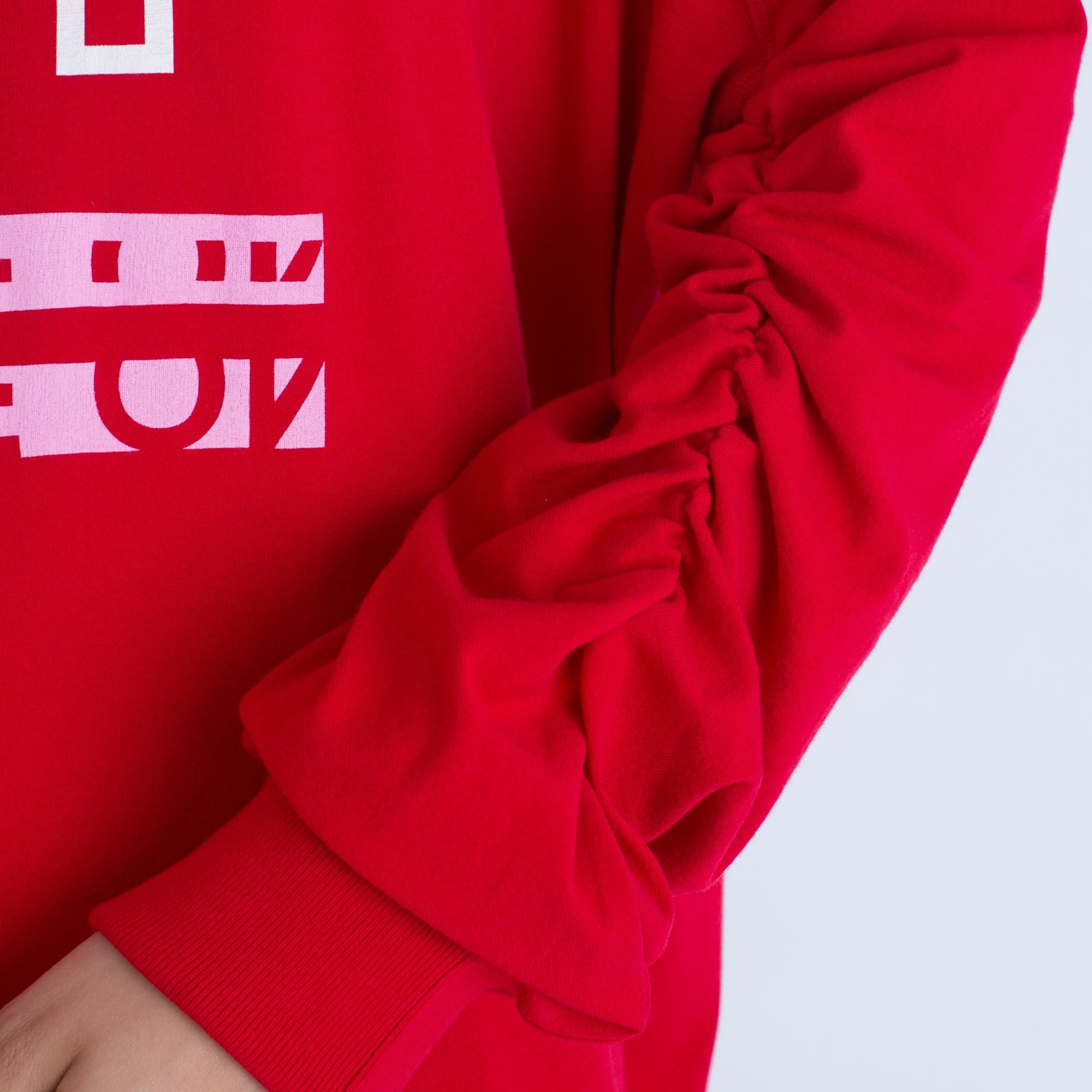 Marc Cain Game On Print Sweater With Elasticated Arm Red