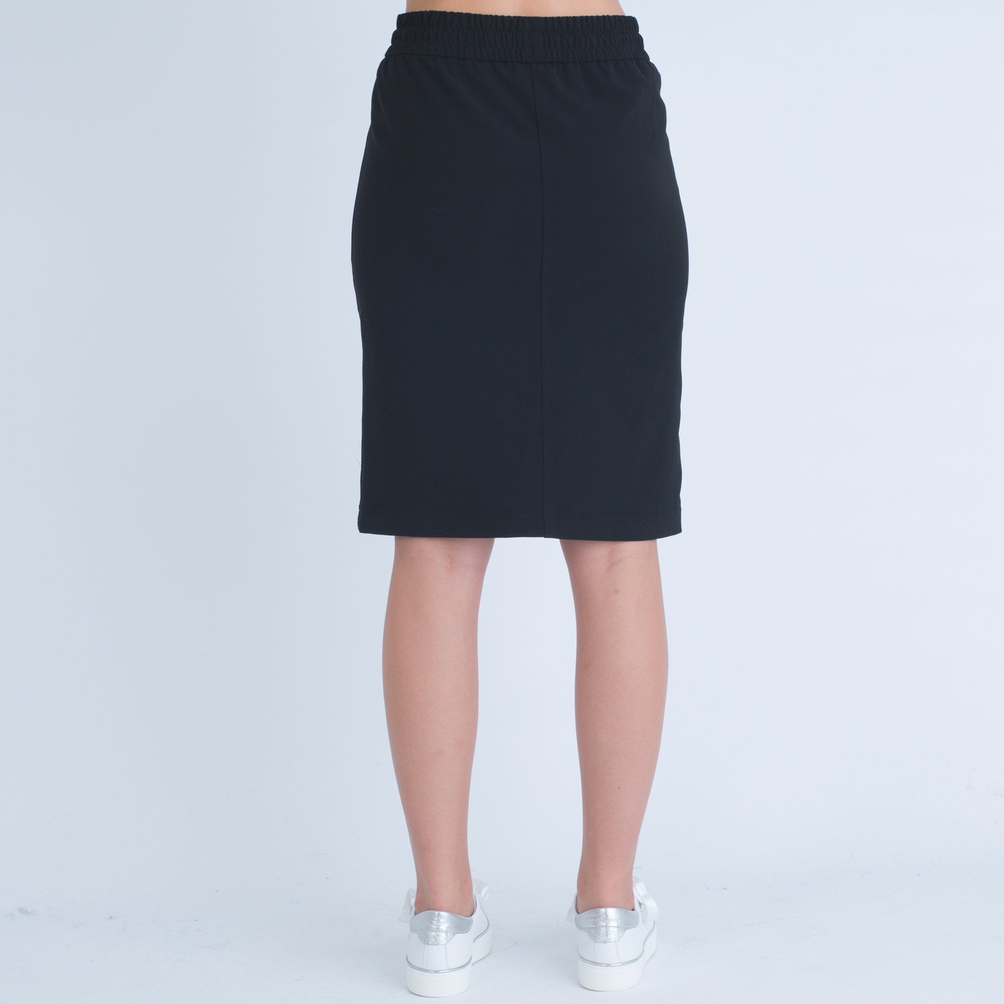 Riani Drawstring Waist Skirt With Velvet Trim Black
