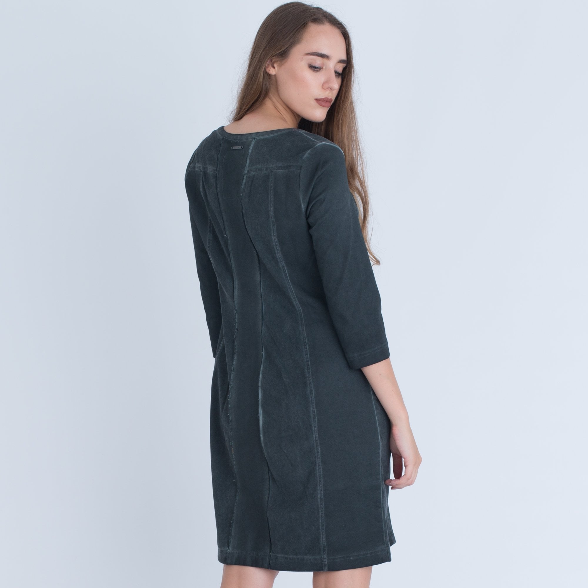 Simclan Suede Feel Stud Dress Dark Olive