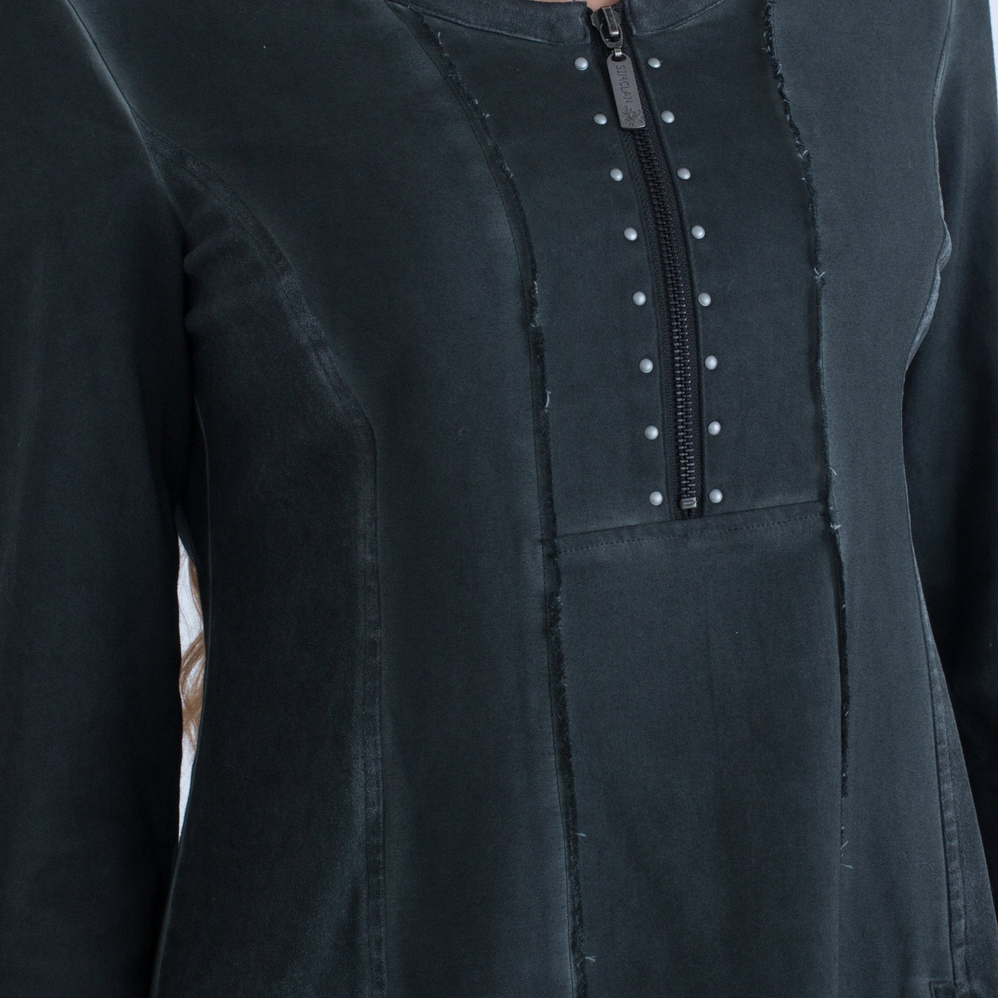 Simclan Suede Feel Stud Dress Dark Olive