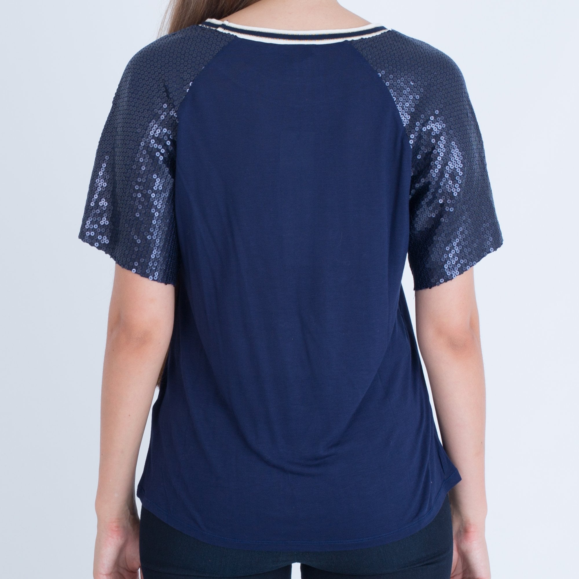 Oui Tiger Print T-Shirt Navy/Red