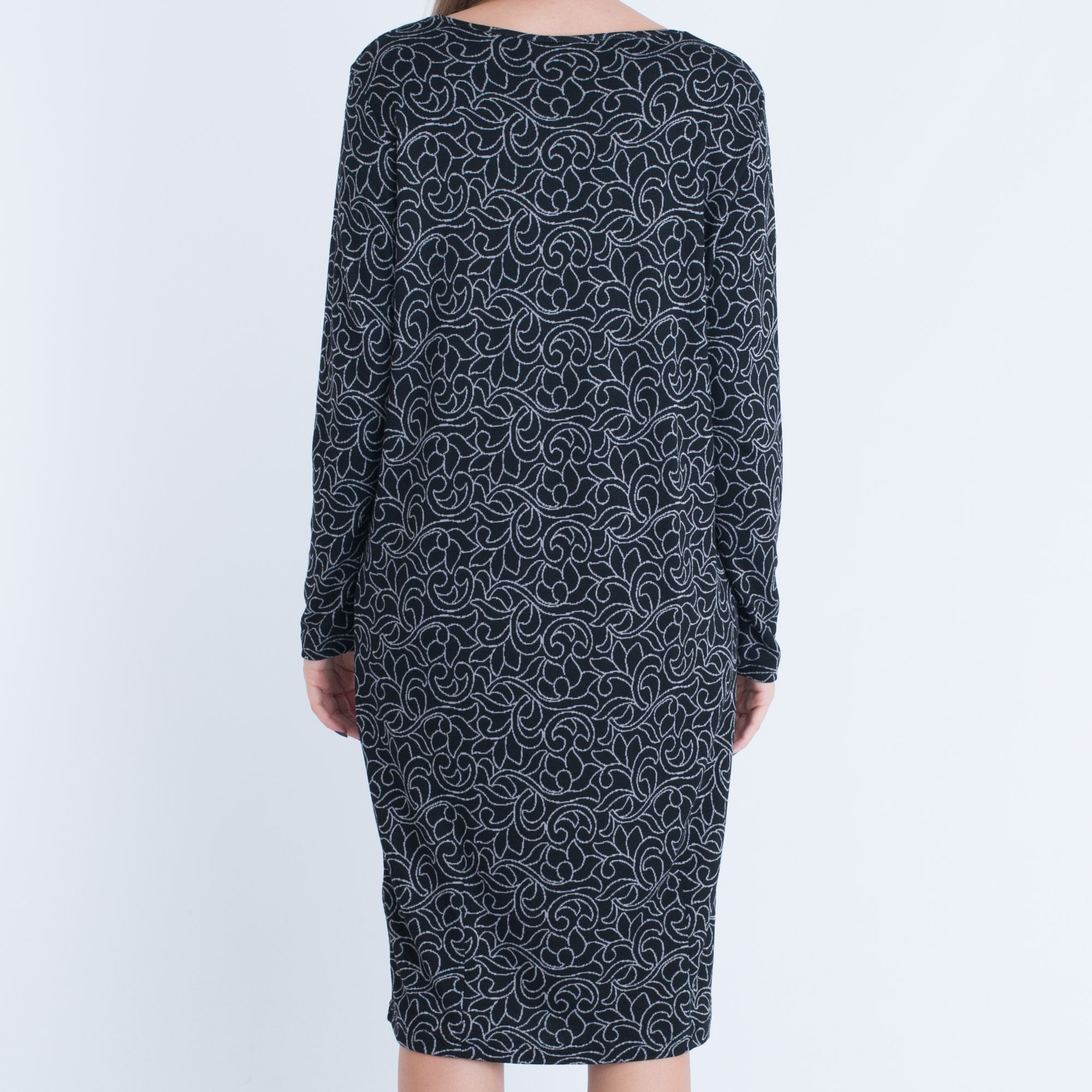 Masai Nolene Jacquard Embroidery Print Jersey Dress Black & White