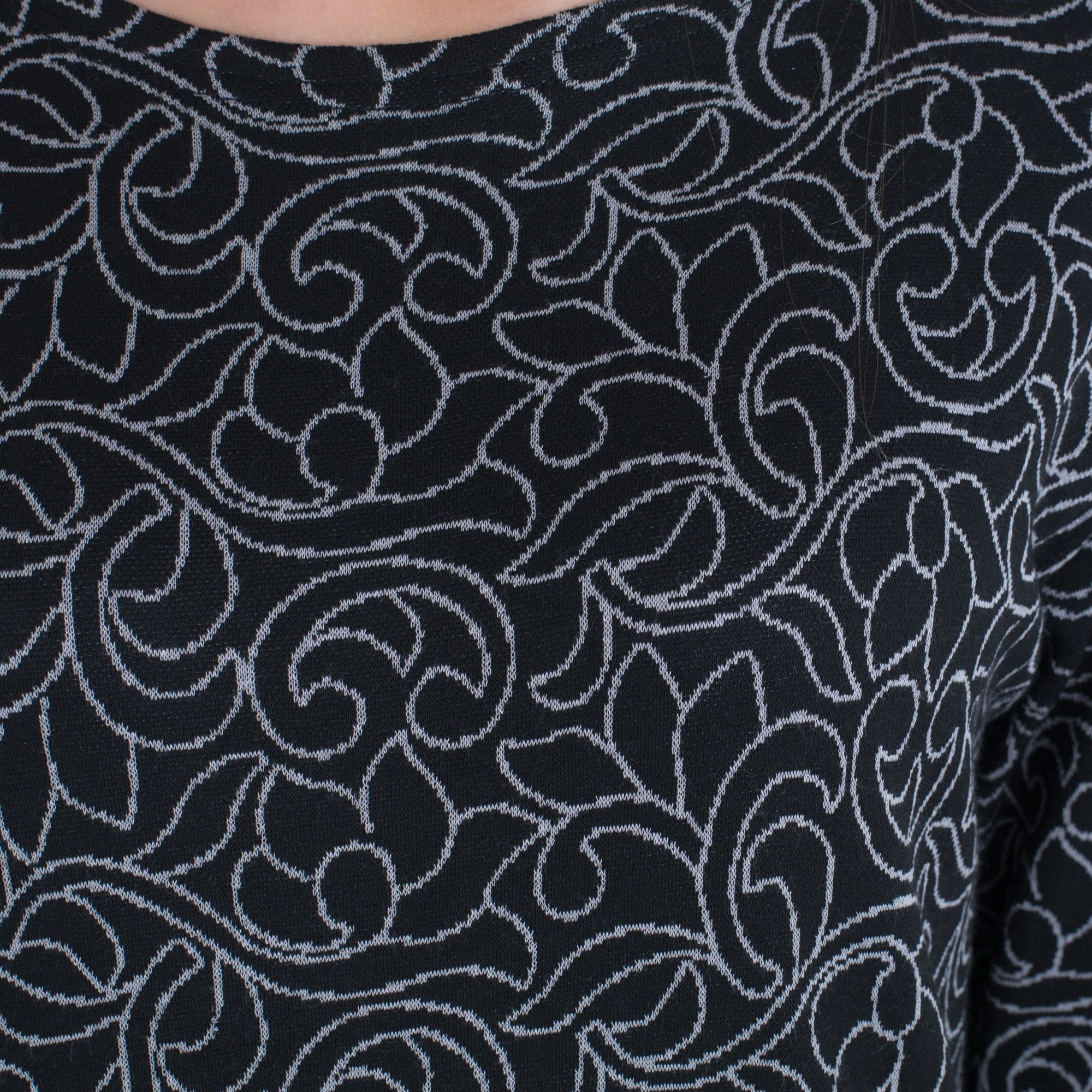 Masai Nolene Jacquard Embroidery Print Jersey Dress Black & White