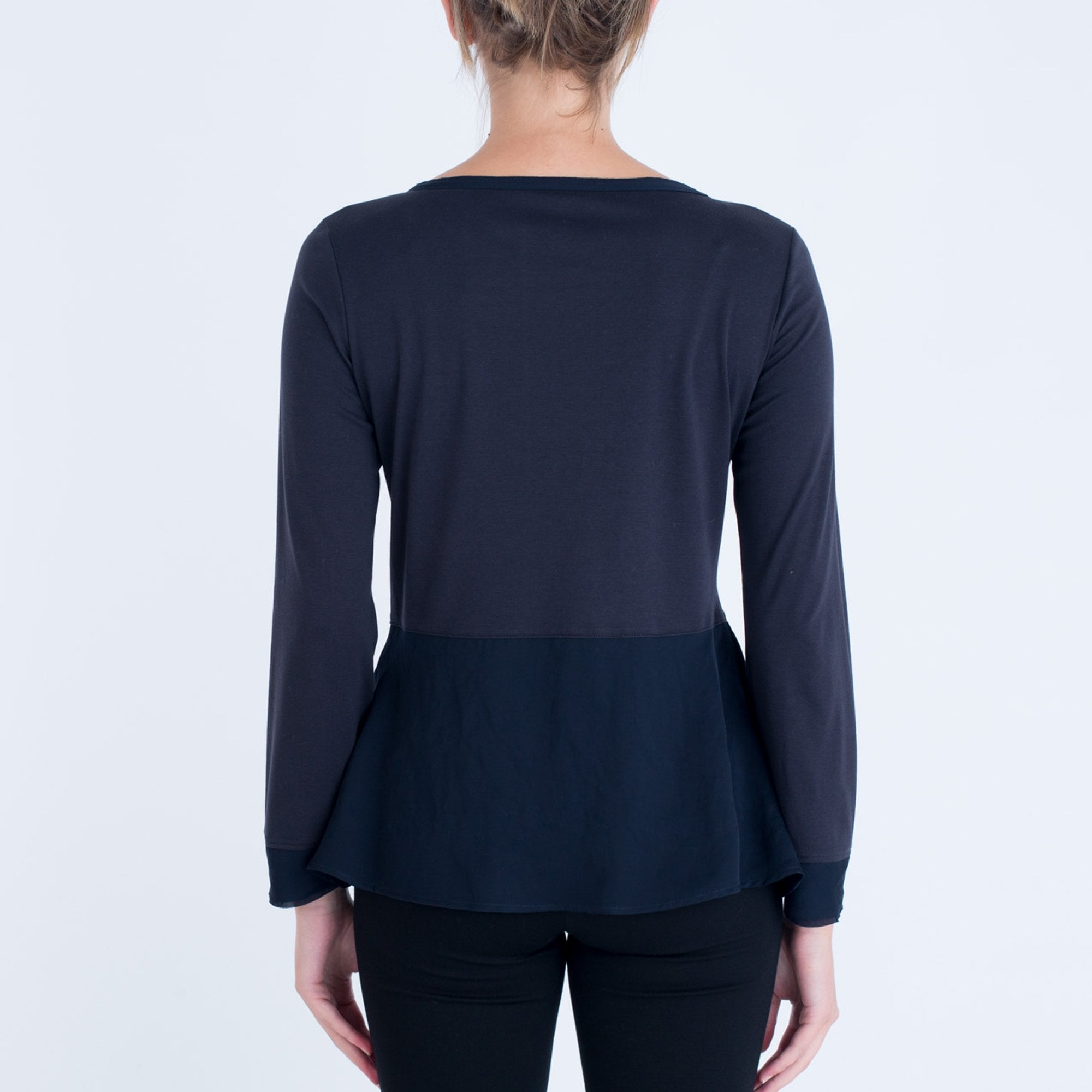 Marc Cain Jersey And Cupro Top Navy