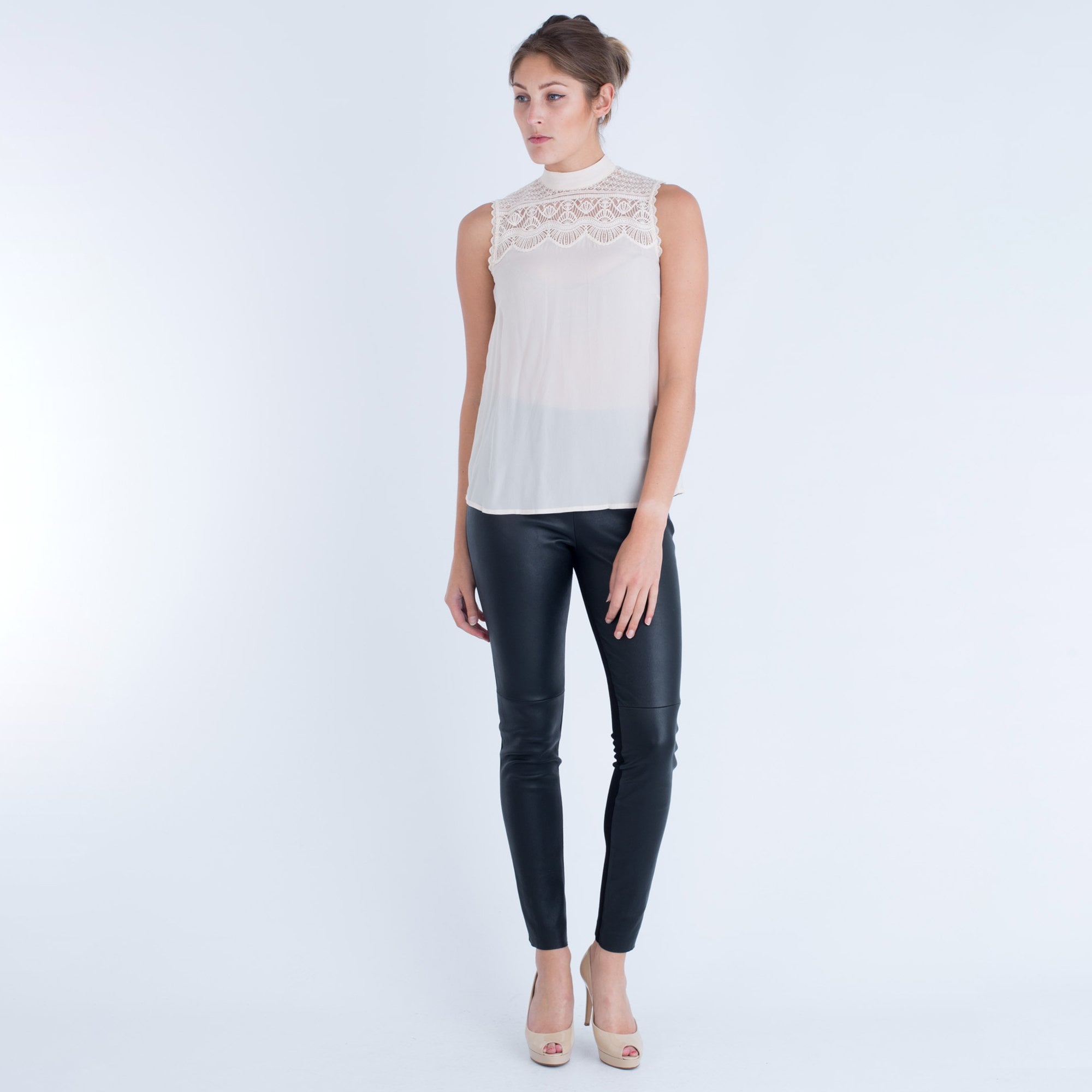 Rosemunde Firenze Lace Top Sleeveless Blouse Cream