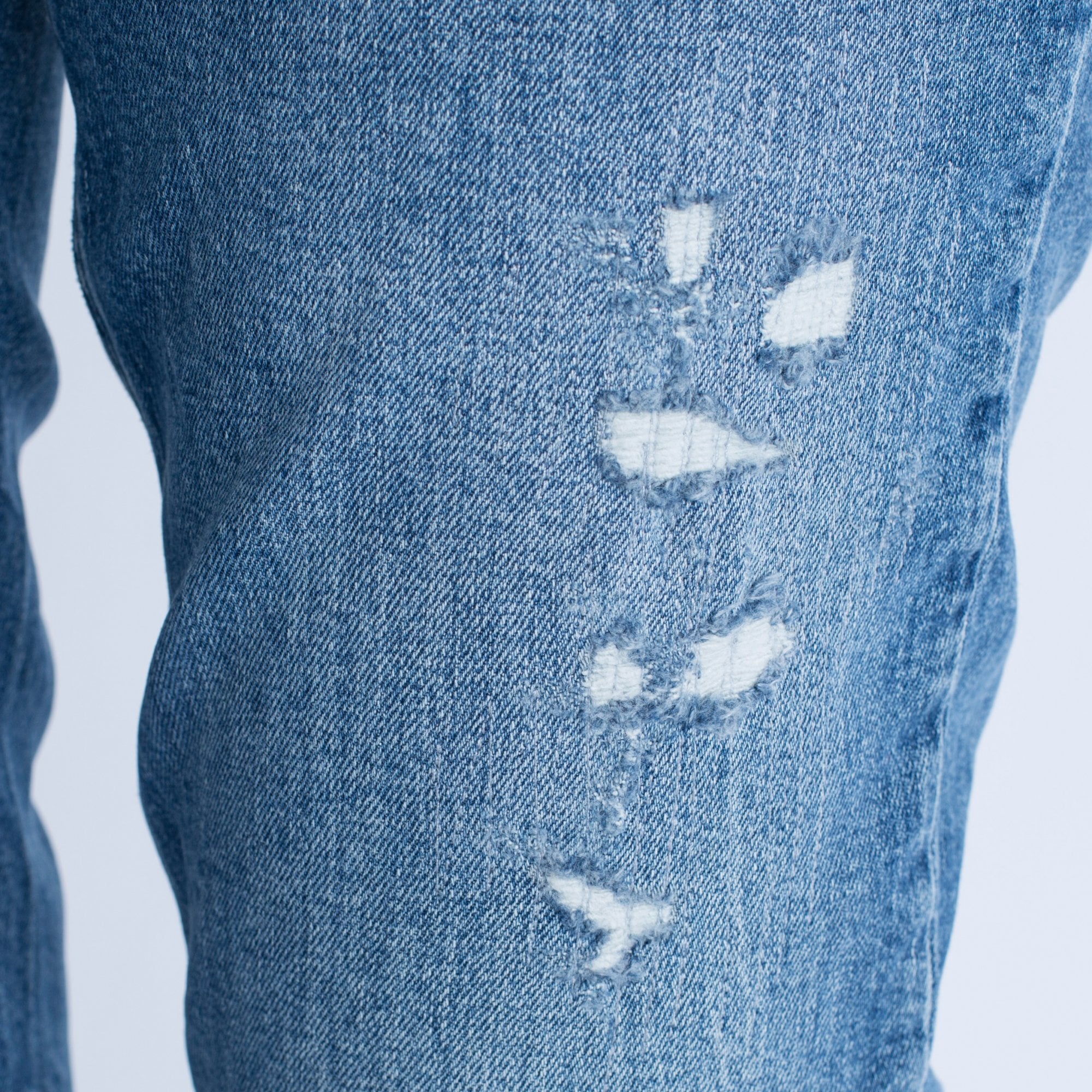 Tommy Hilfiger Distressed Jean With Stripe Pocket Light Denim