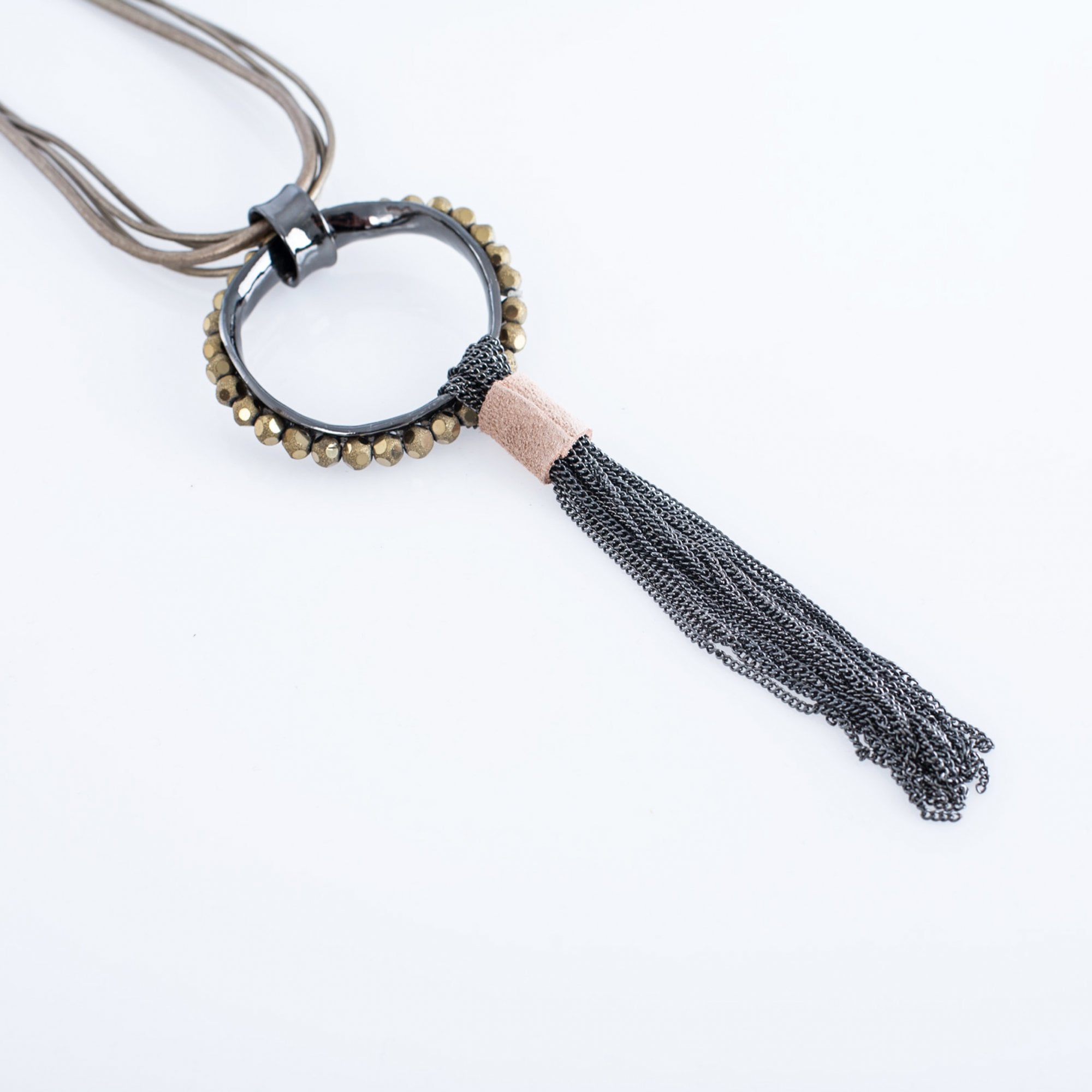 Karen Sampson 4 Strand Gold Beaded Circle Necklace Gold/Silver