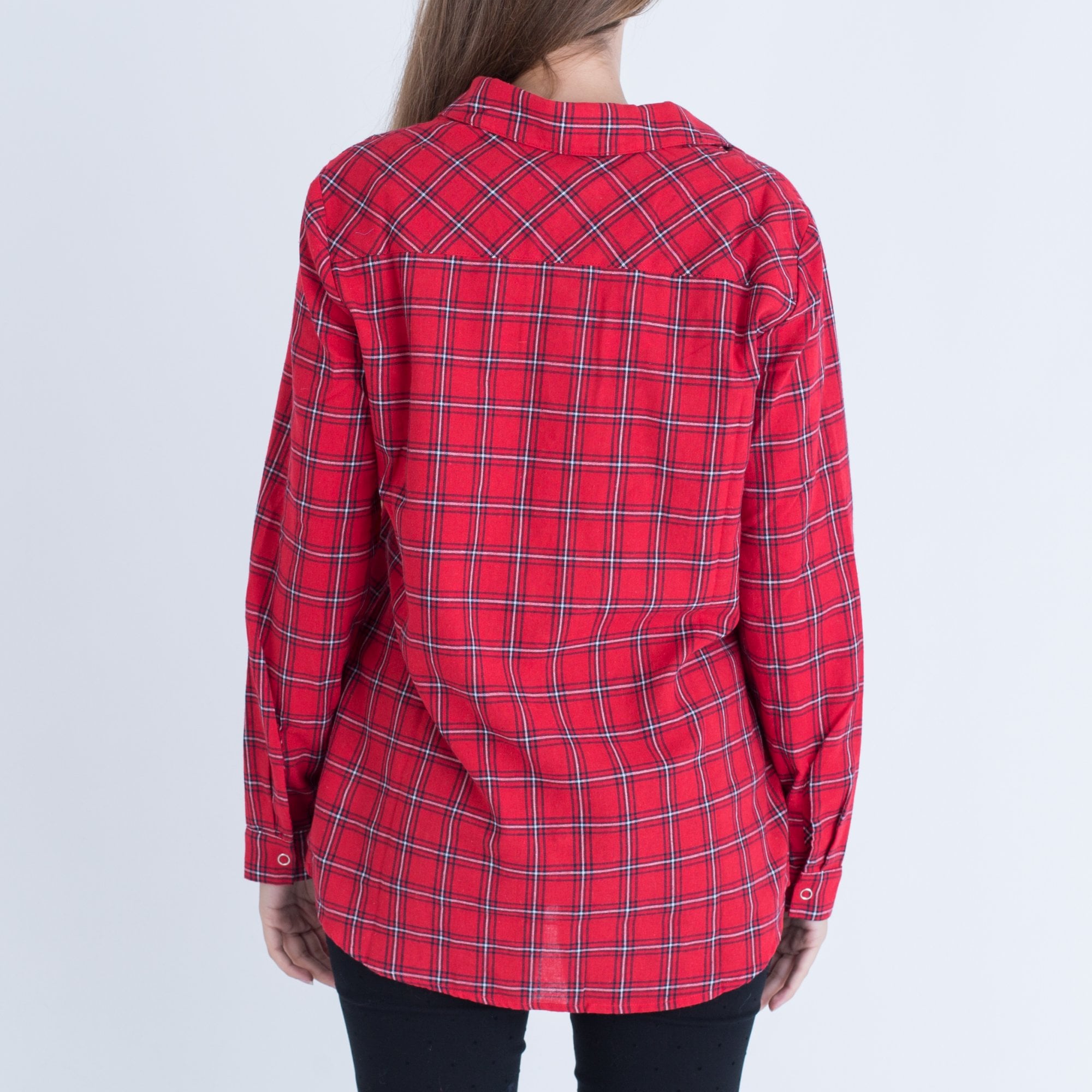 Oui Check Shirt Red