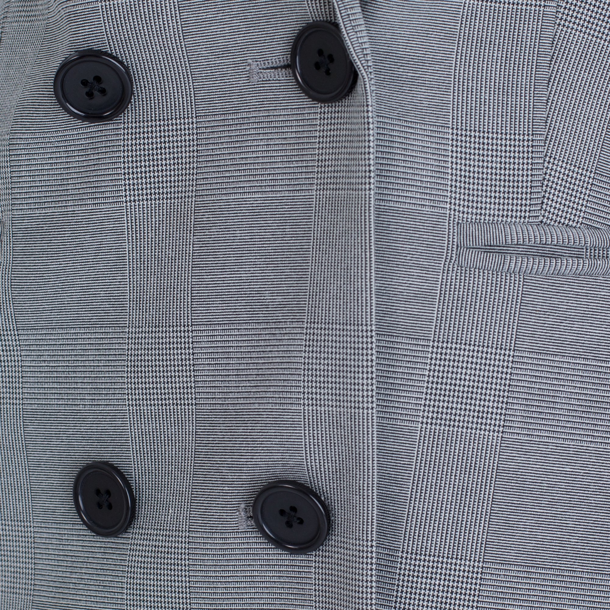 In Wear Long Down Button Check Blazer Light Grey
