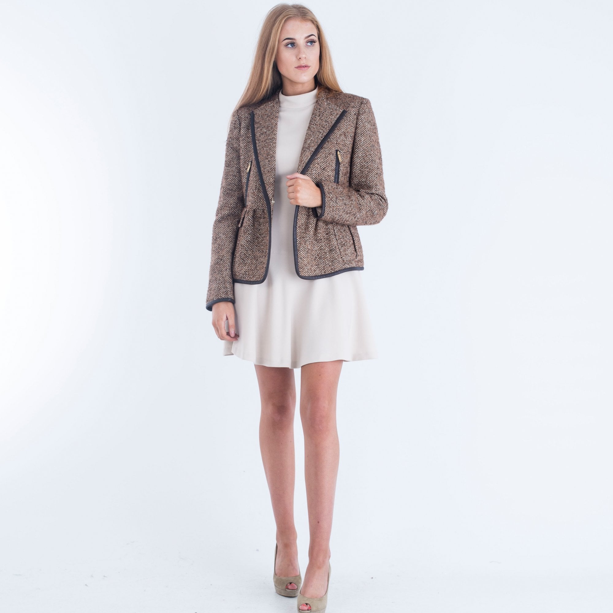 Sand Sleeveless Skater Dress Cream