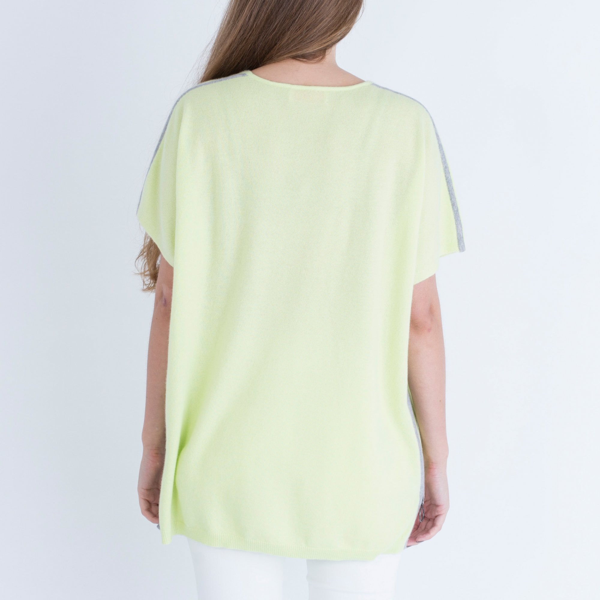 Cocoa Cashmere Short Sleeve V Neck Jumper With Side Zip Light Pistachio