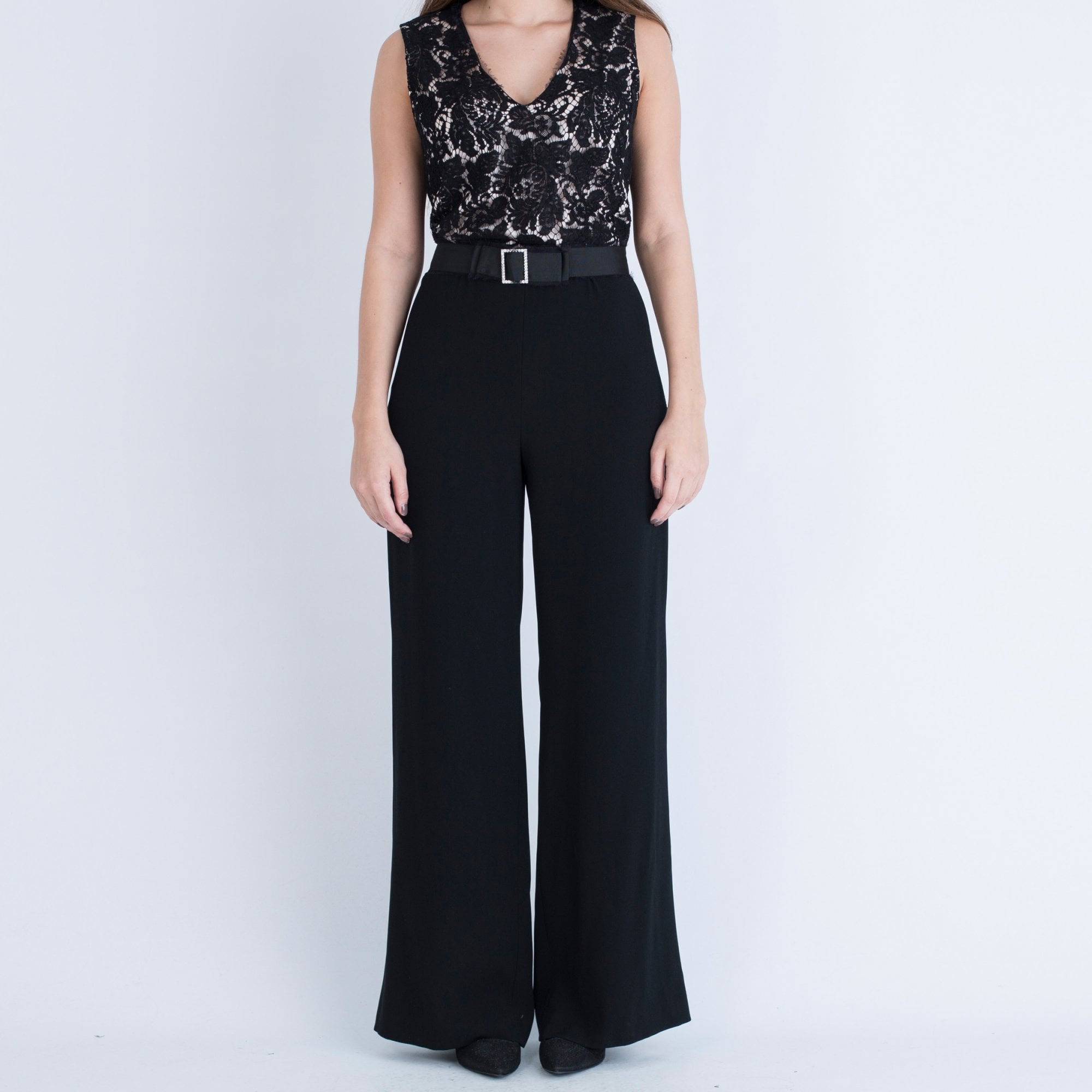 Marc Cain Lace Overlay Jumpsuit Black