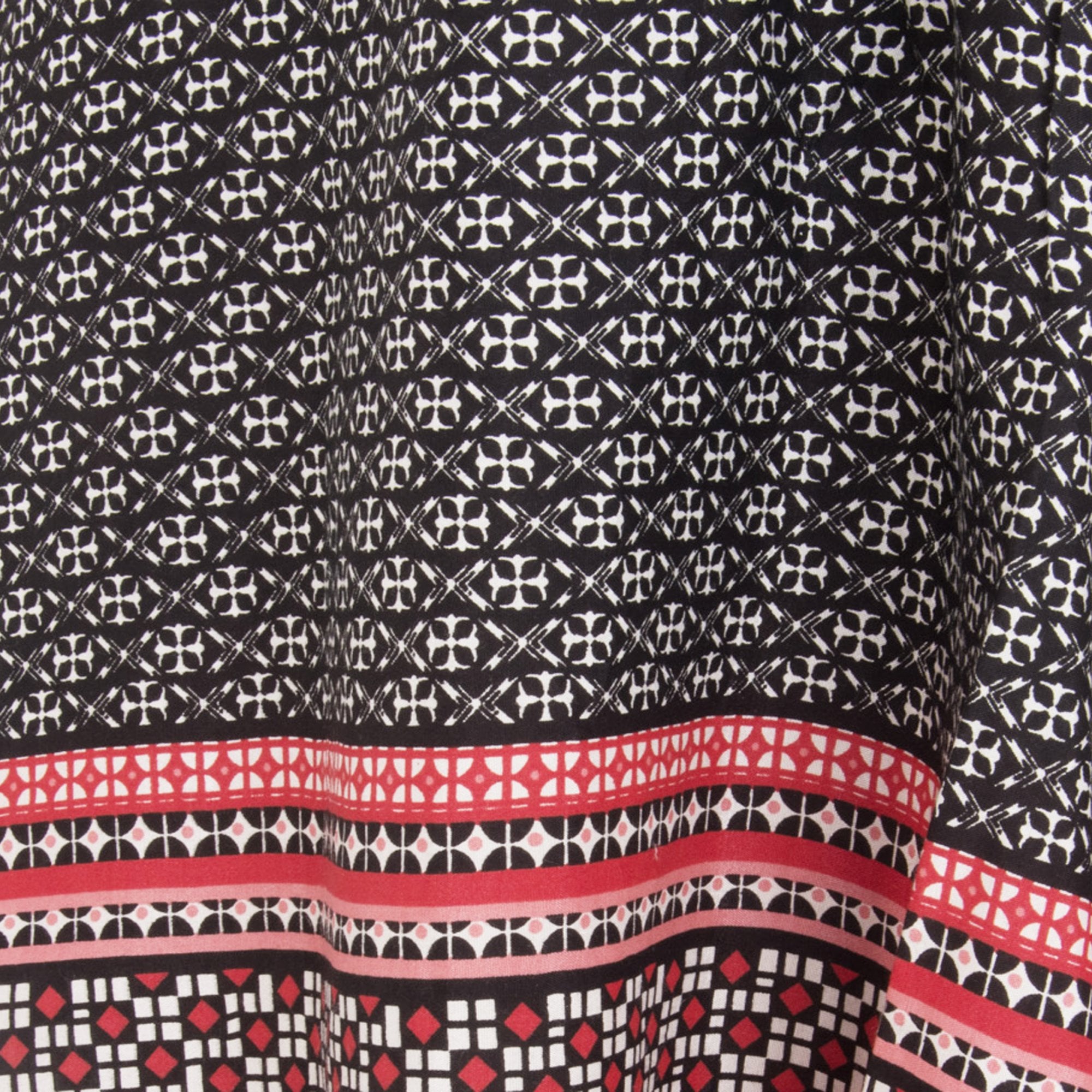 Masai Gabrielis Print Tunic Dress With Stripe Hem White/Black/Red
