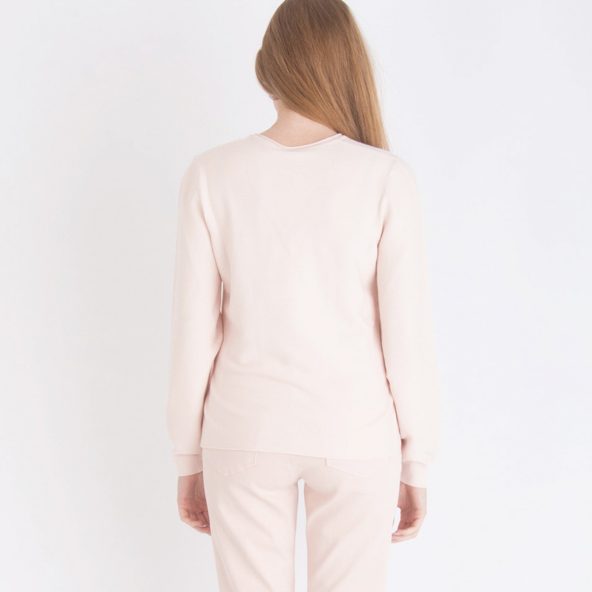 Riani V Neck Stretch Fitted Jumper Blush