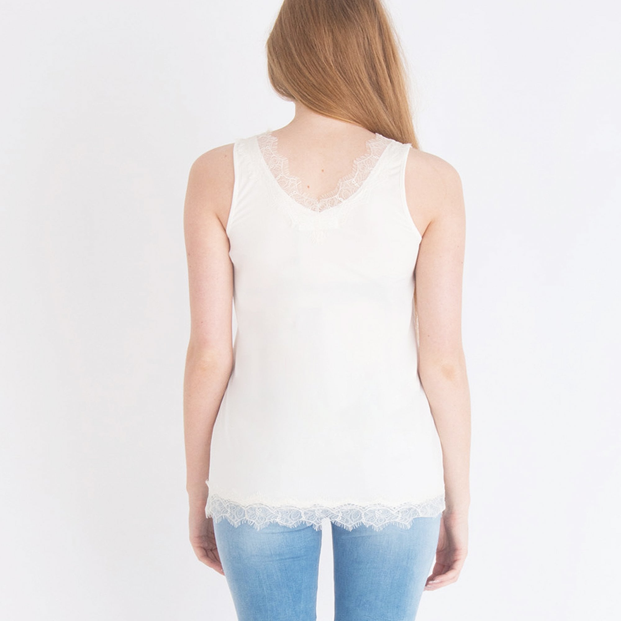 Rosemunde A Line Lace Edge Silk Cami Ivory