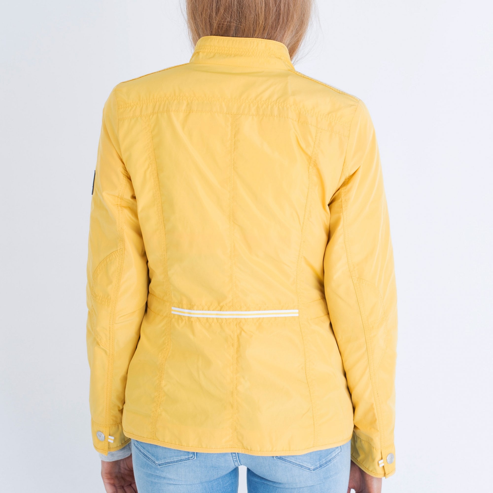 Lebek Sporty Mandarin Collar Jacket Yellow