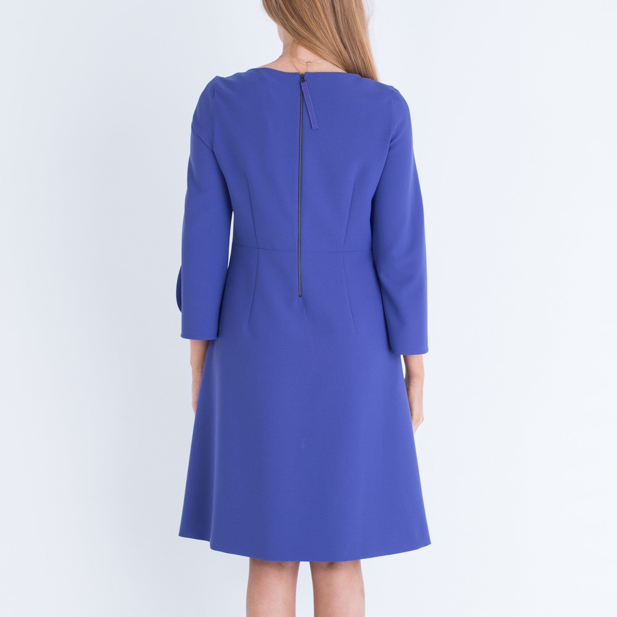 Luisa Cerano Split Sleeve Empire Seamed Dress Purple