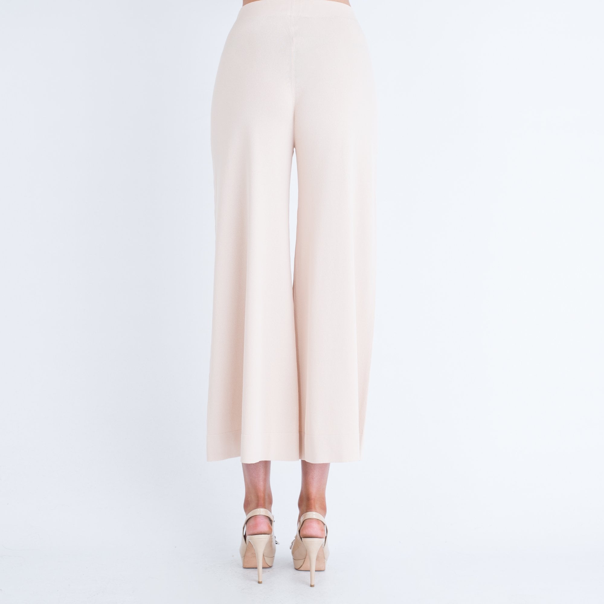 Dexterior Wide Crop Knitted Pant Nude