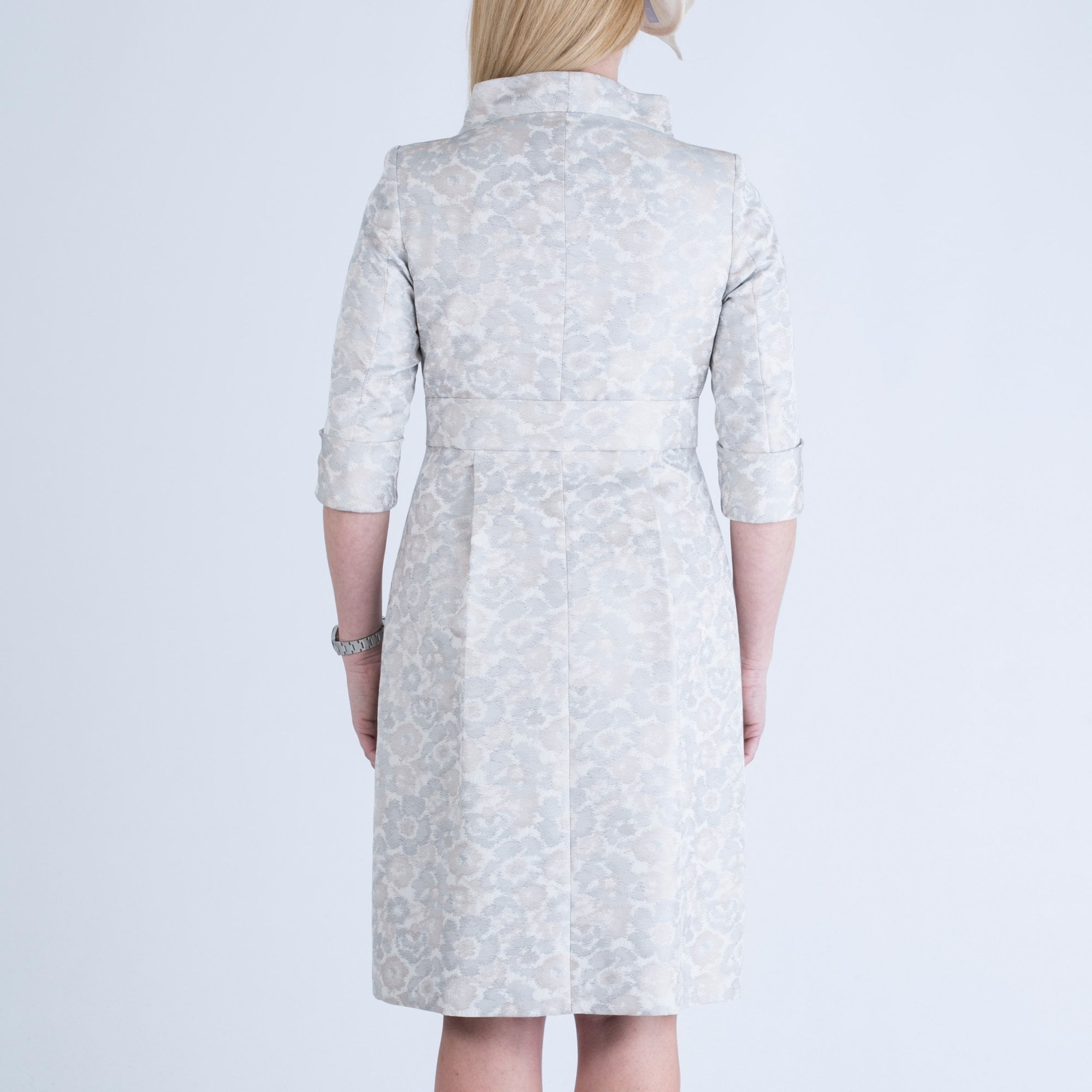 Presen Jacquard Dress and Coat Taupe/Silver