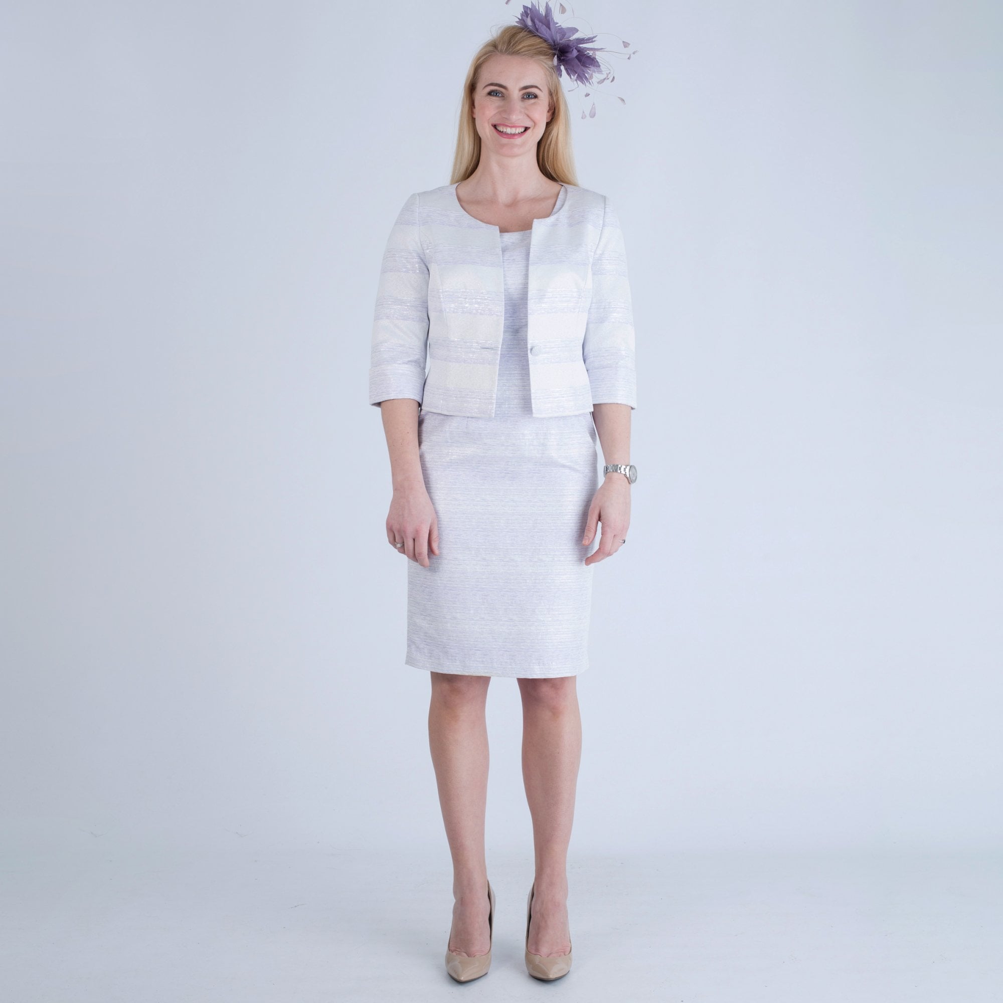 Dress Code By Veromia Cross Back Dress With Jacket Lilac/Silver