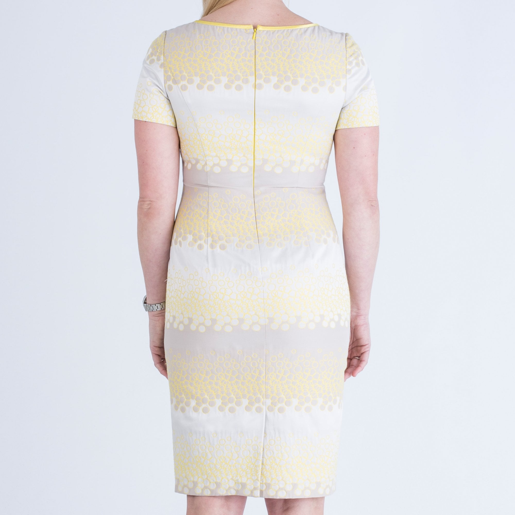 Dress Code By Veromia Circle Print Dress With Jacket Lemon/Grey