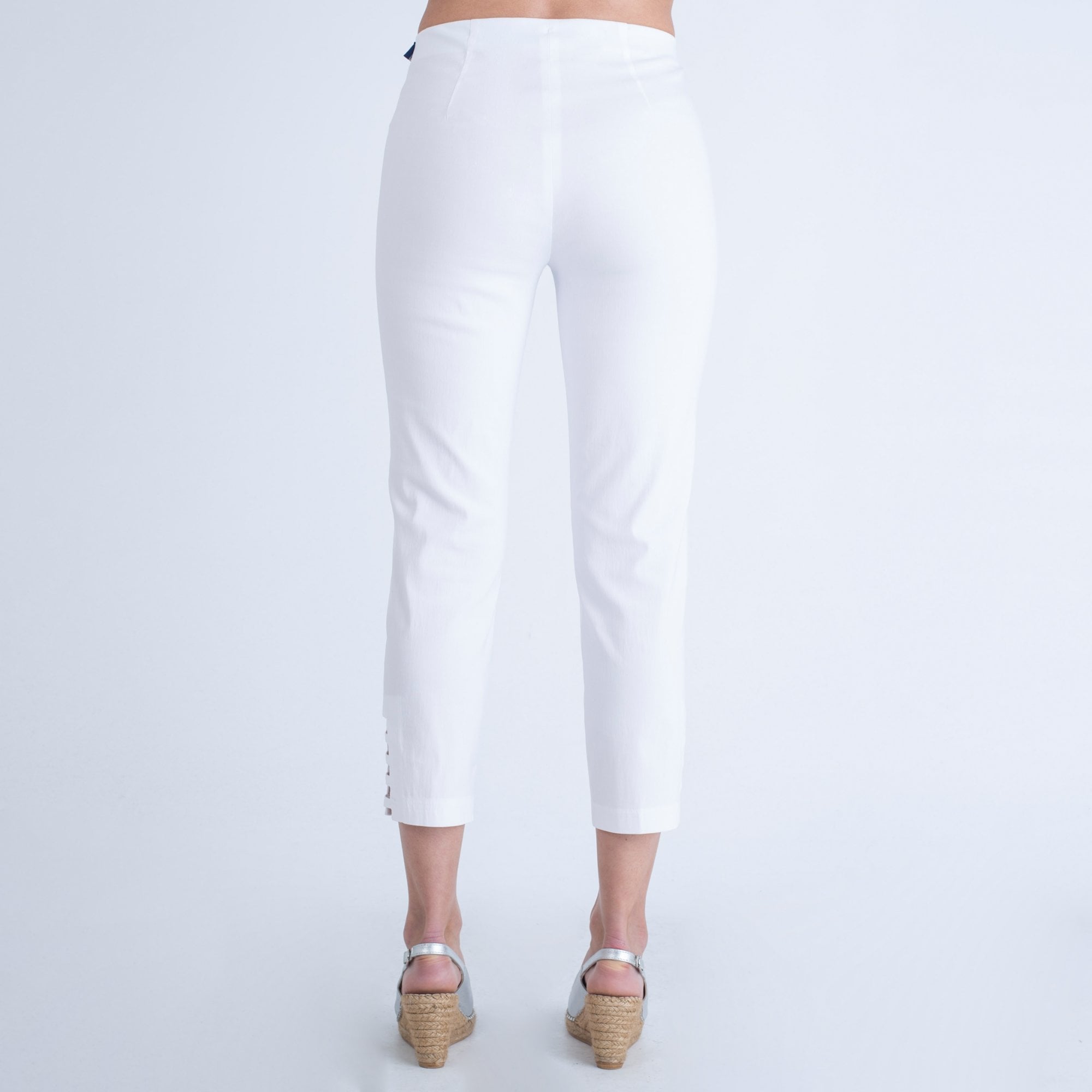 Robell Lena 09 Ladder Ankle Trouser White 10