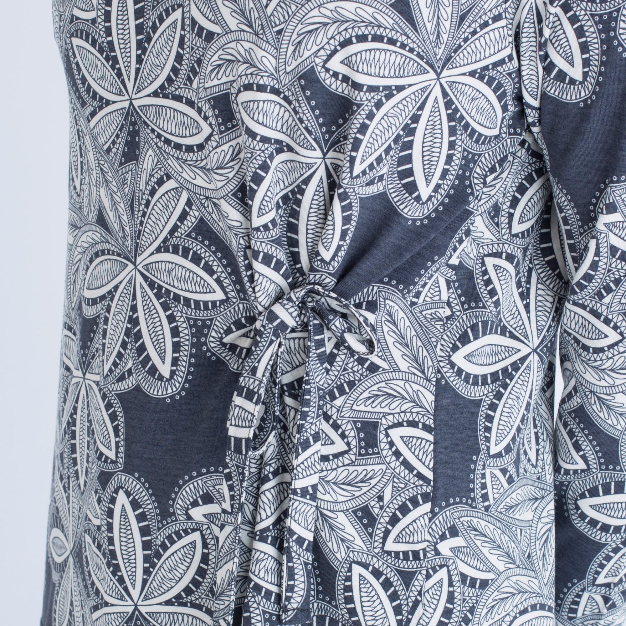 Masai Deeann Floral Print Jersey Top Charcoal/White