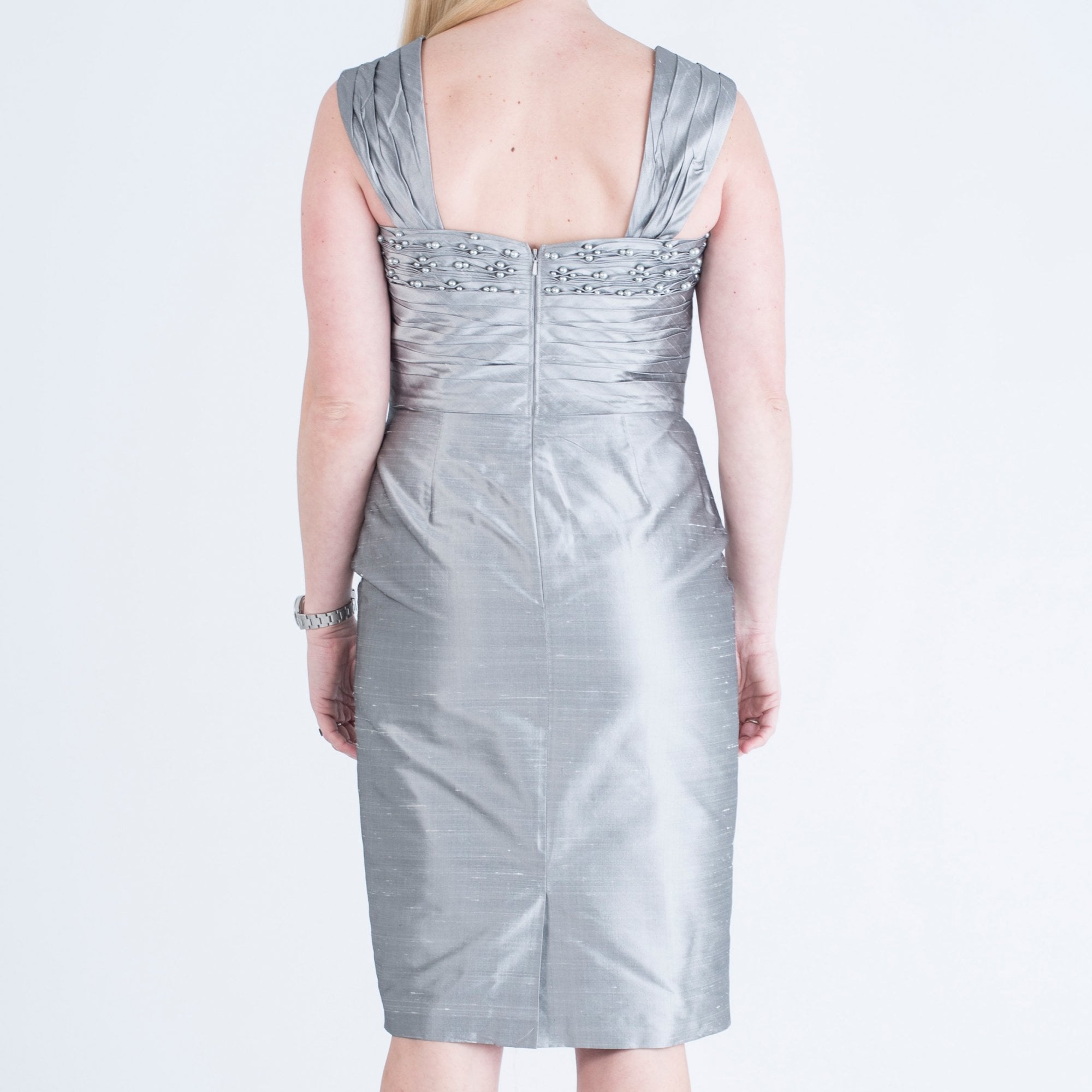 John Charles Pearl Dress and Jacket Chrome