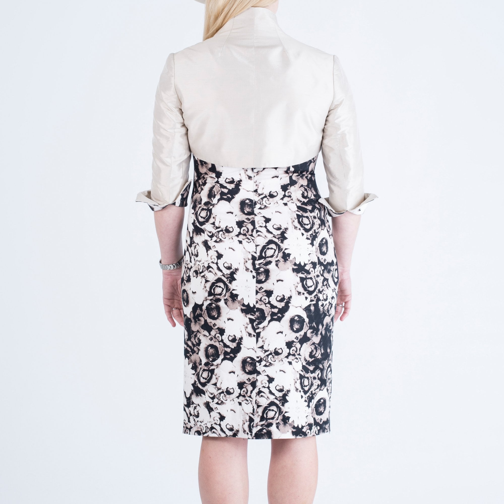 John Charles Havana Dress And Jacket Black/Brown/Beige