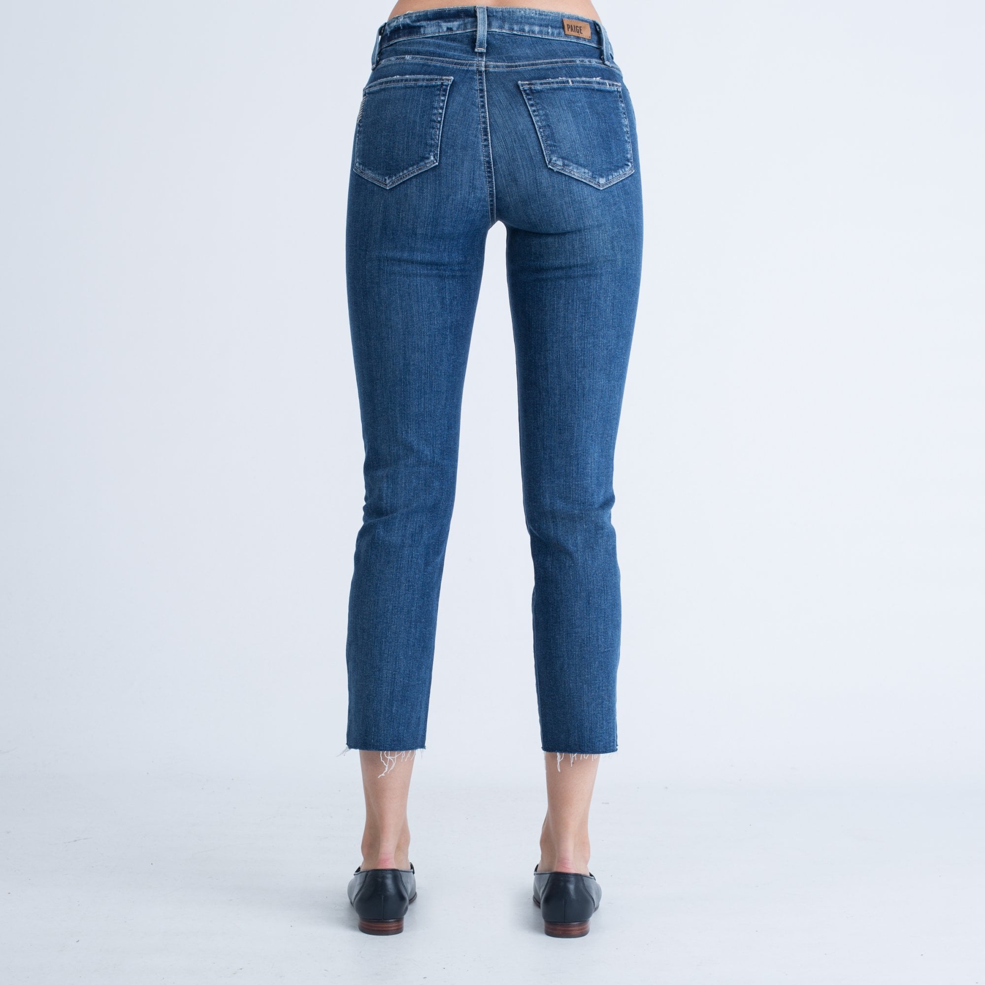 Paige Jeans Hoxton Straight Frayed Hem Mid Denim