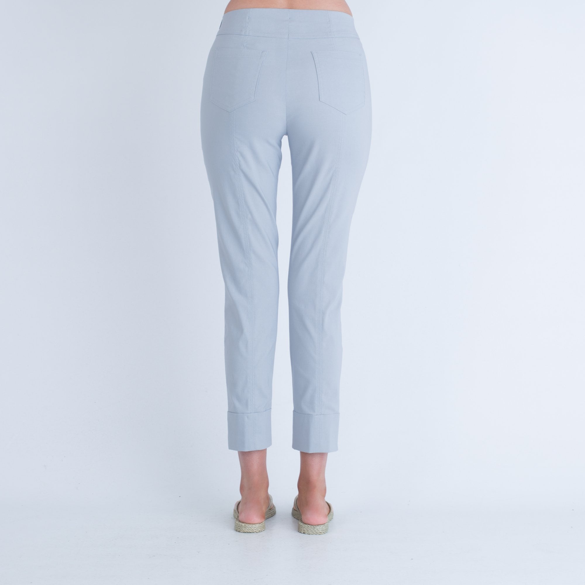 Robell Bella 09 Pull On Trouser With Turn Up Silver Grey 920