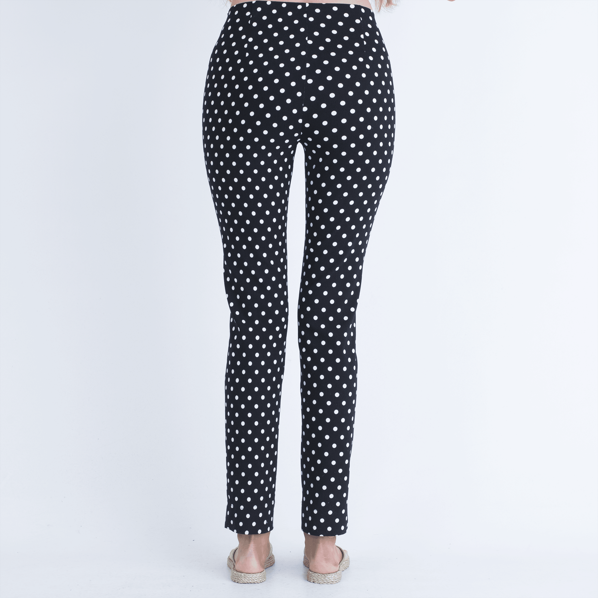 Robell Rose 09 Spot Trouser With Split Hem Black