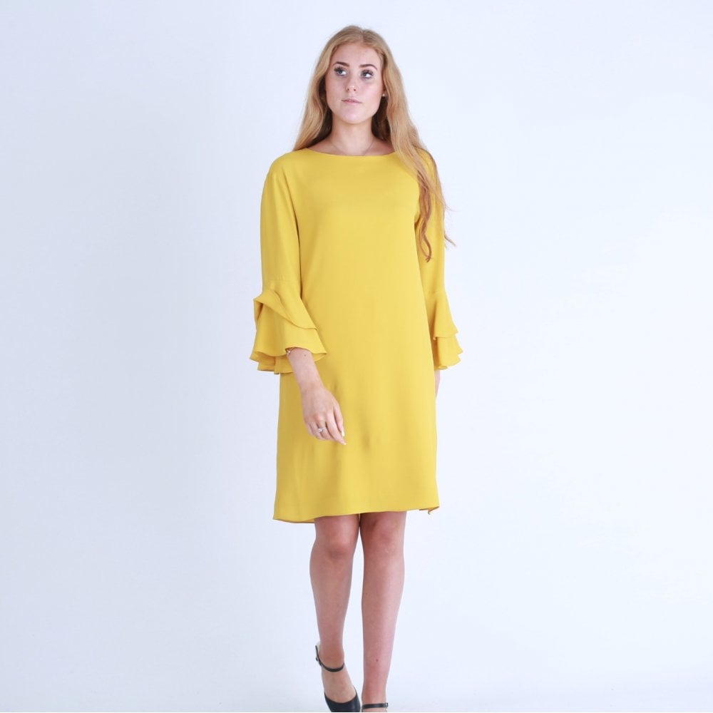 Marella Nepeta Frill Sleeve Dress Yellow