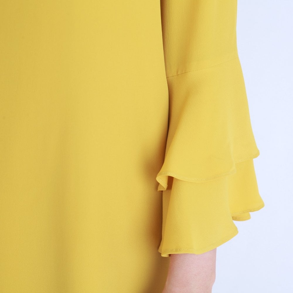 Marella Nepeta Frill Sleeve Dress Yellow
