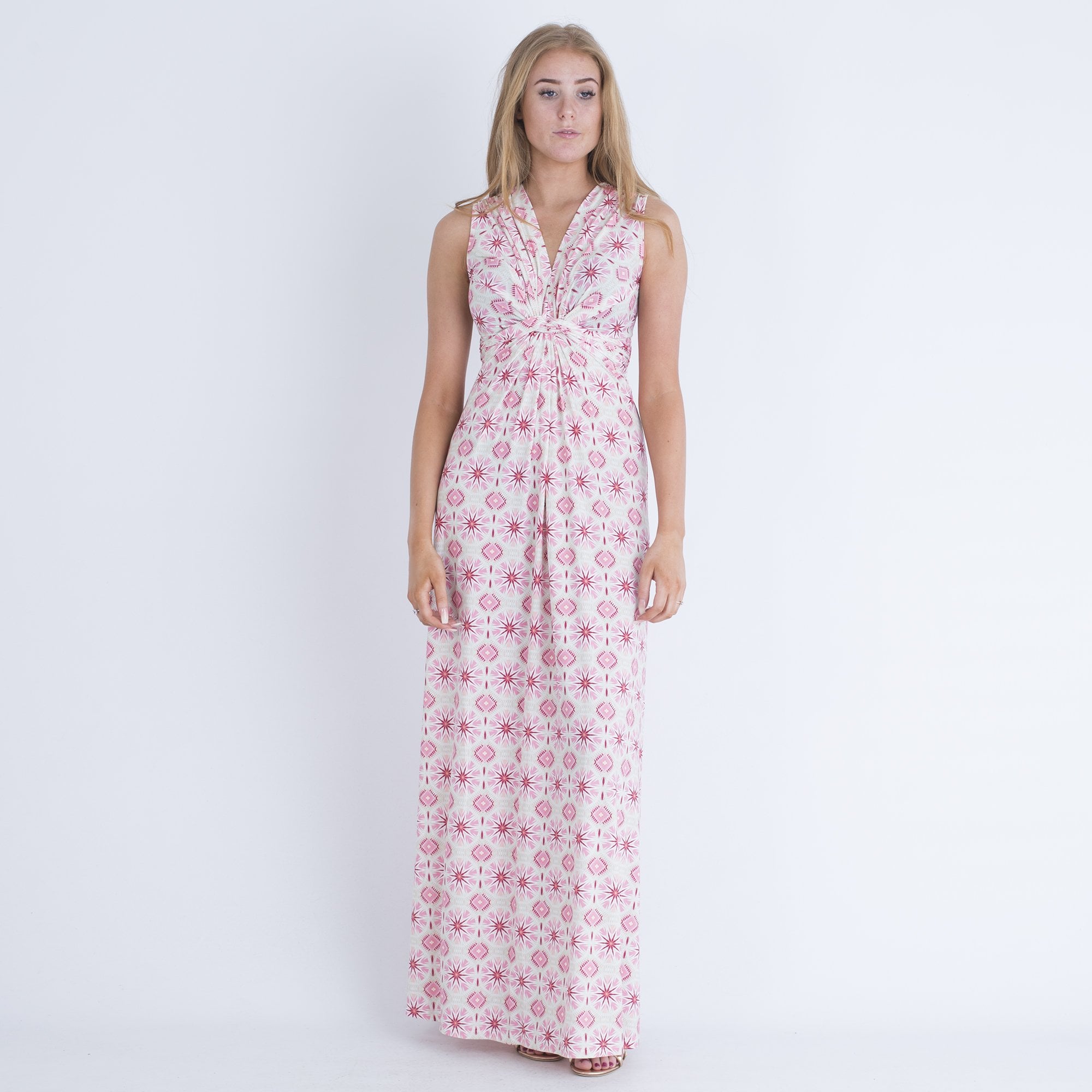 fitted lace wedding dress Ilse Jacobsen Nice01GF Long Sleeveless Tie Back Maxi Dress Pink/Beige –  SisterOnlinestore
