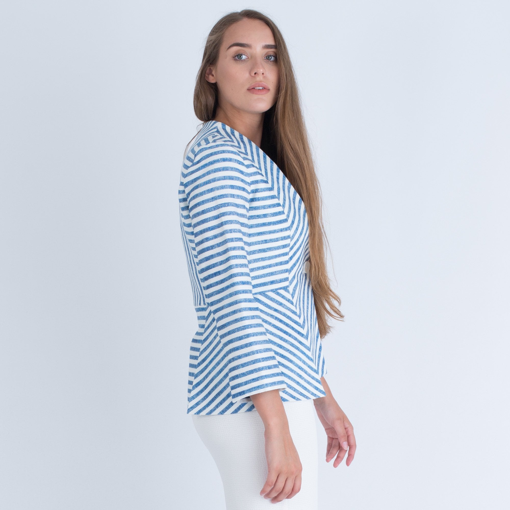 Camelot Blue & Cream Stripe Jacket