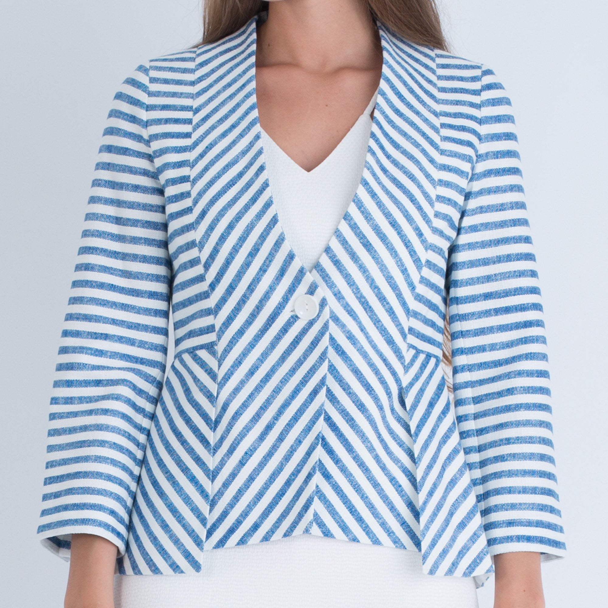 Camelot Blue & Cream Stripe Jacket