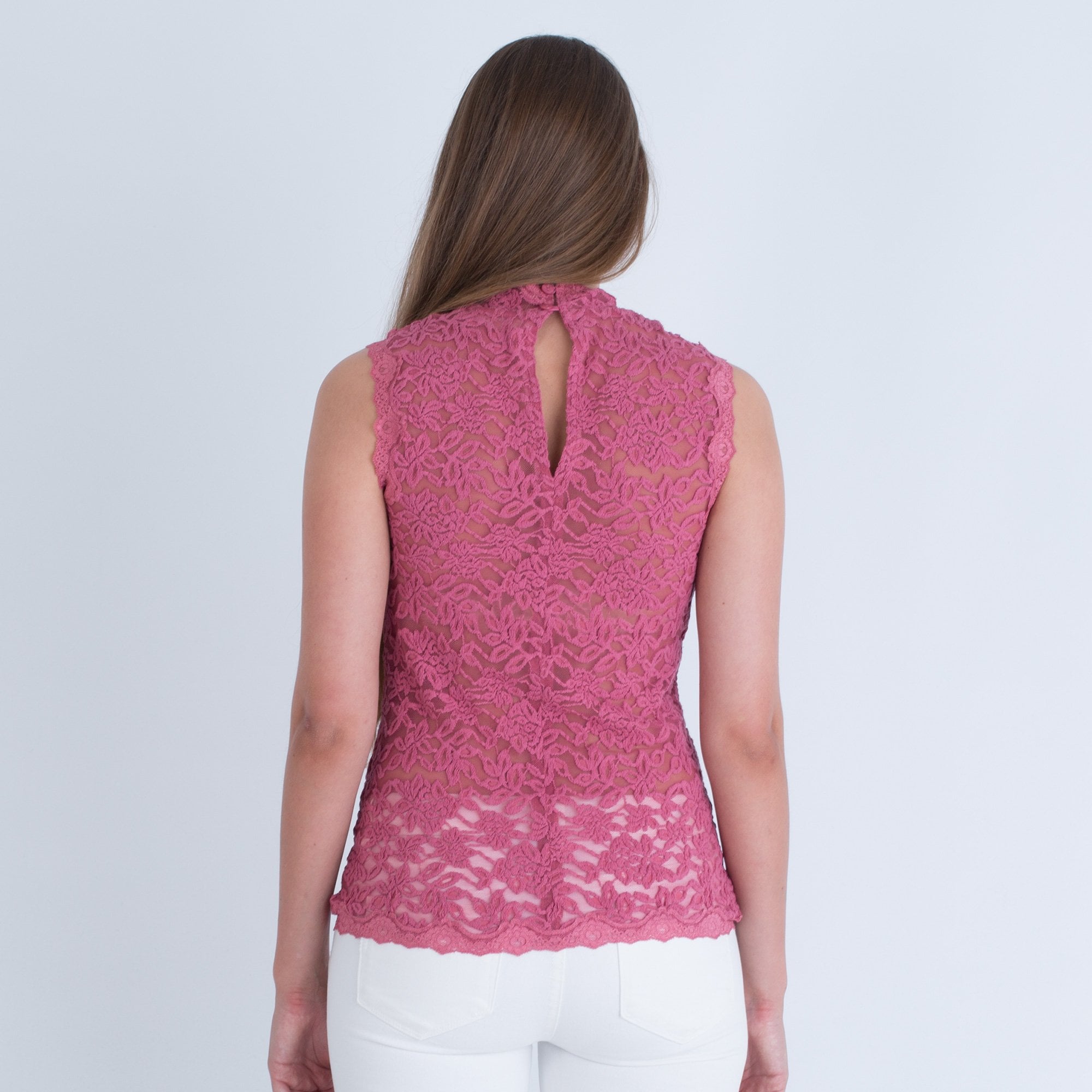 Rosemunde Sleeveless Lace Top Pink