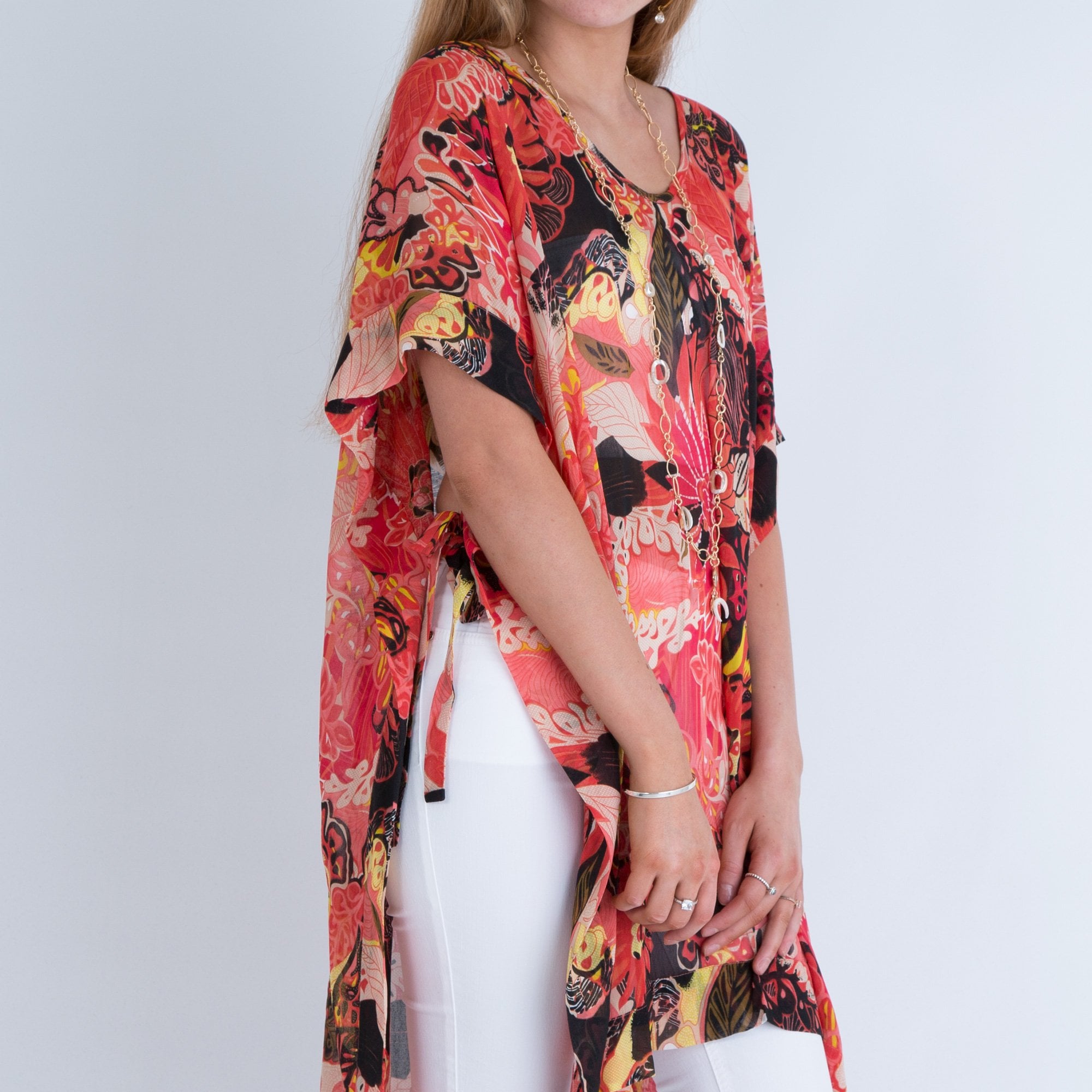 Masai Helda Oversize Kaftan Tunic Orange/Multi