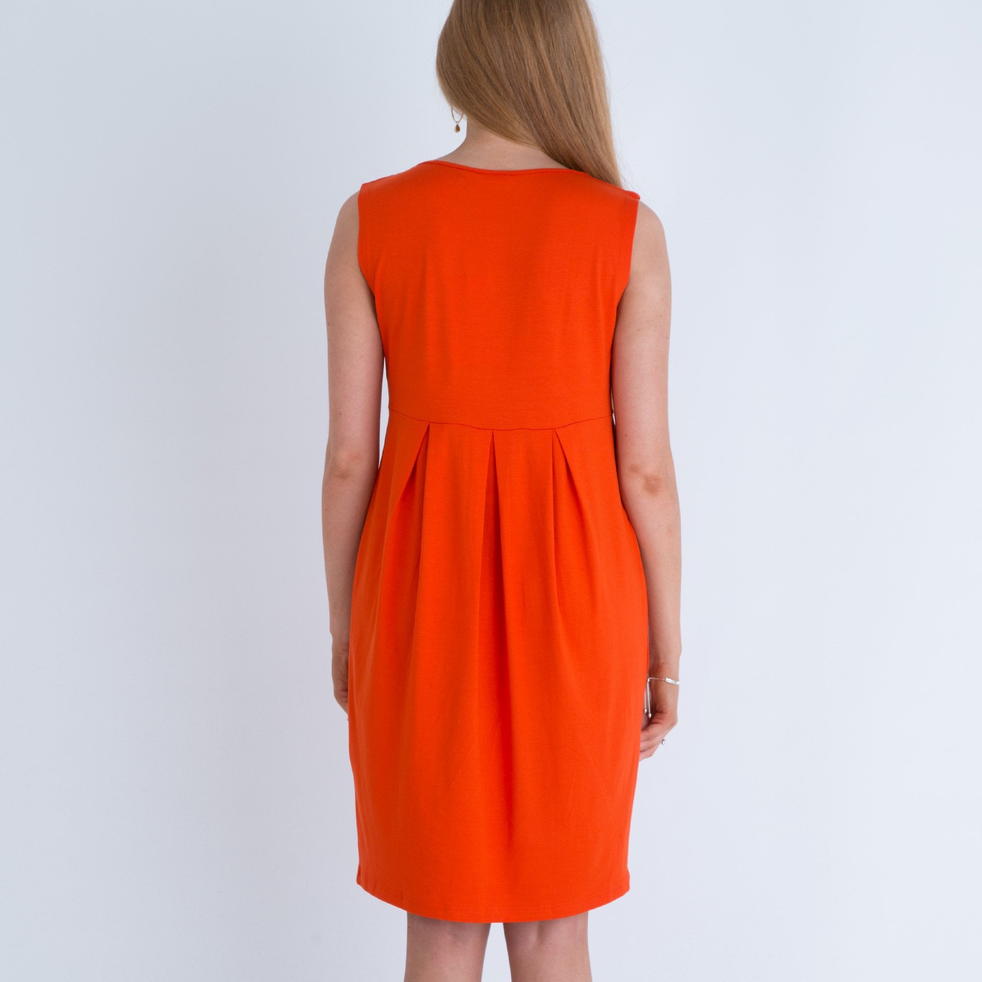 Masai Hadas Square Neck Sleeveless Jersey Dress Orange
