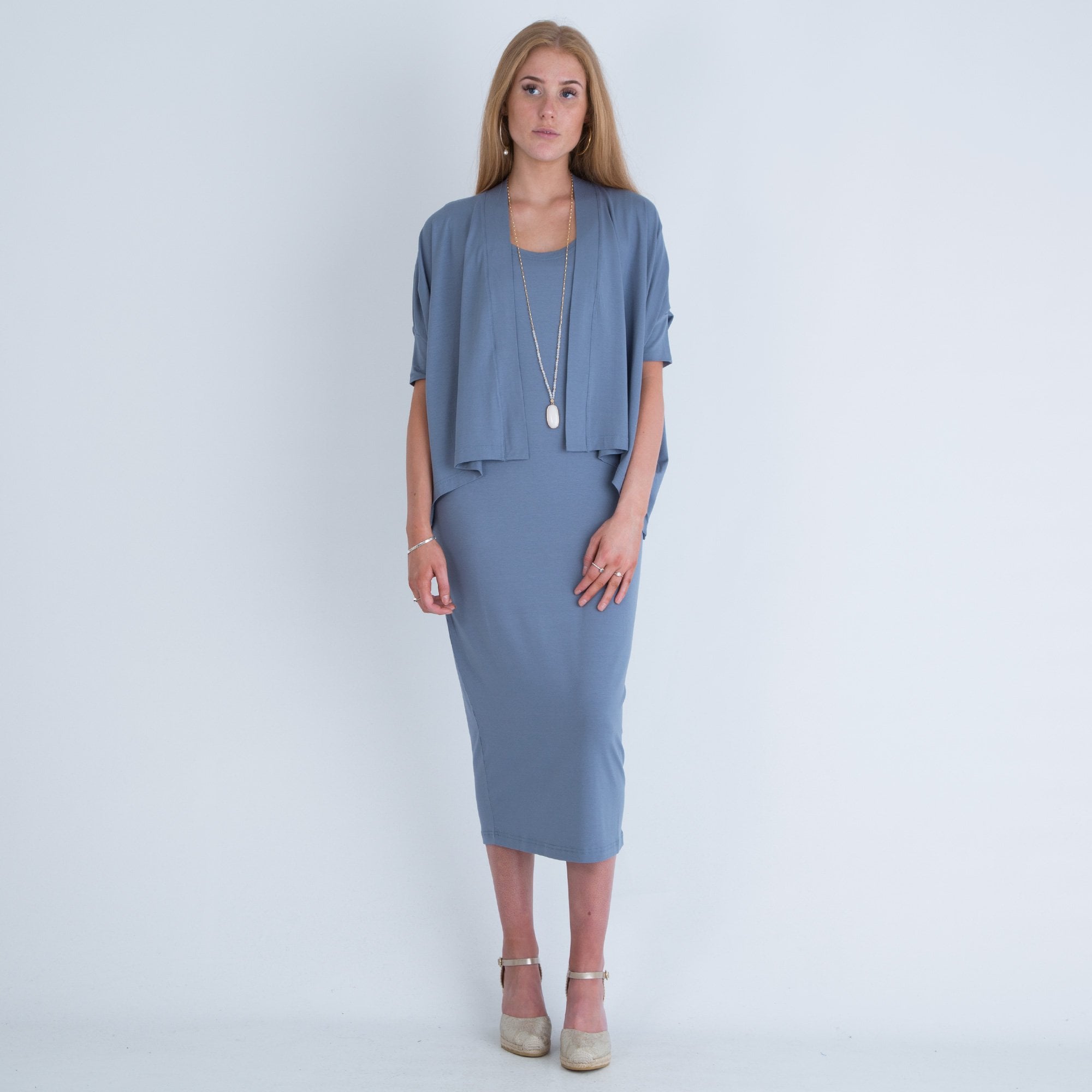 Masai Ilani Jersey Short Sleeve Cardigan Airforce Blue