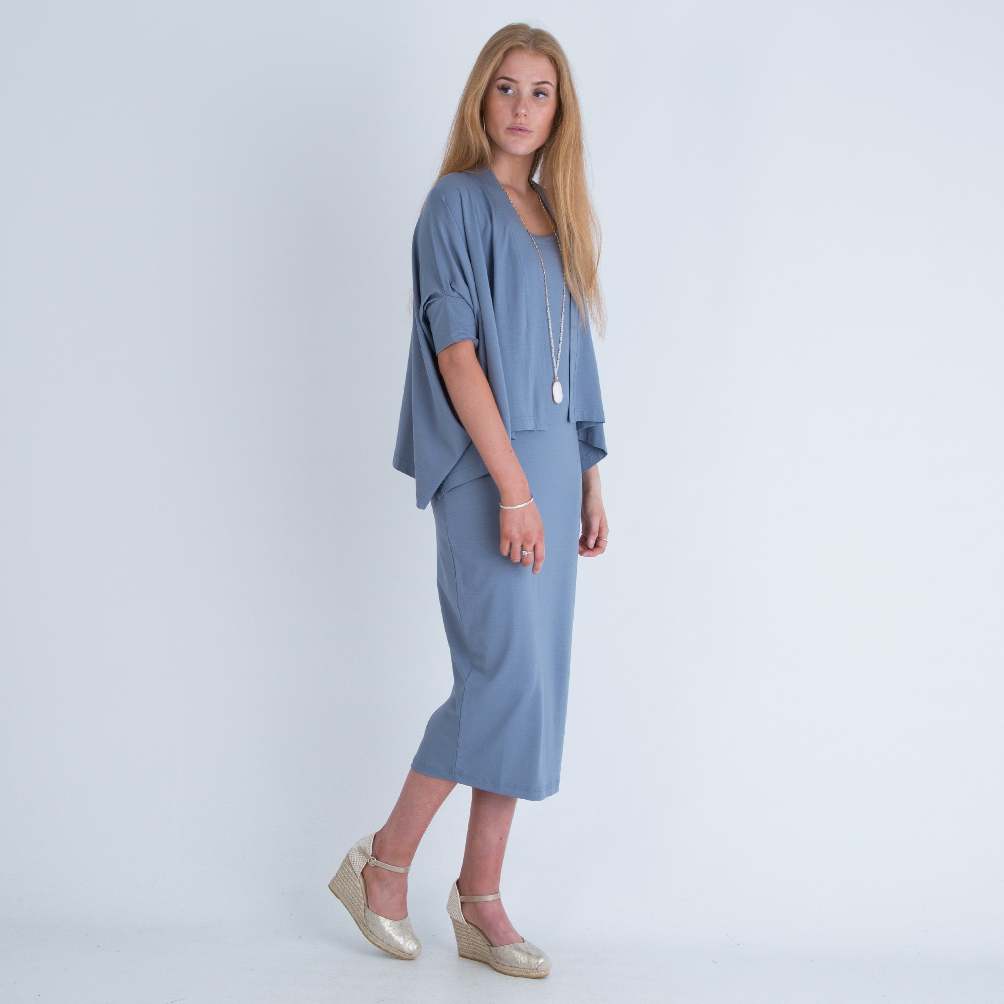 Masai Ilani Jersey Short Sleeve Cardigan Airforce Blue