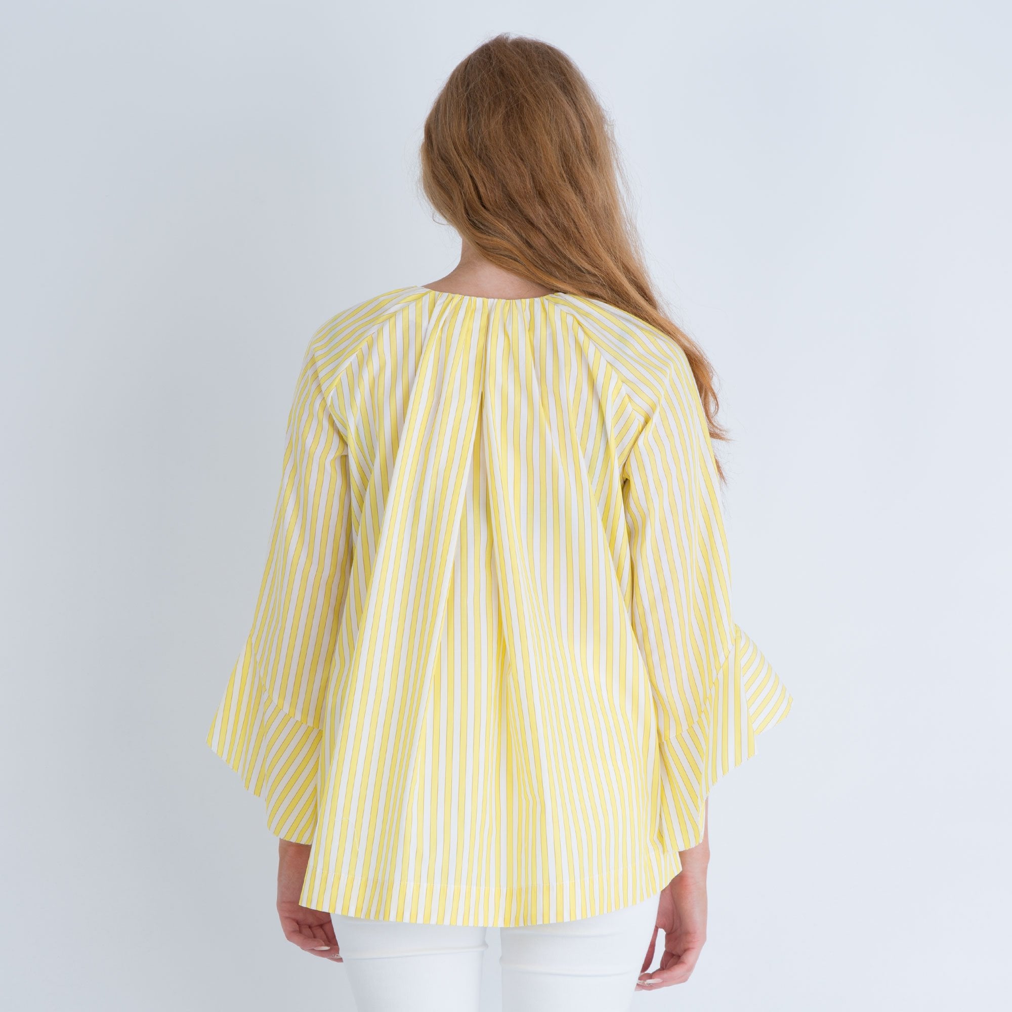 Marc Cain Lemon Frill Striped Blouse