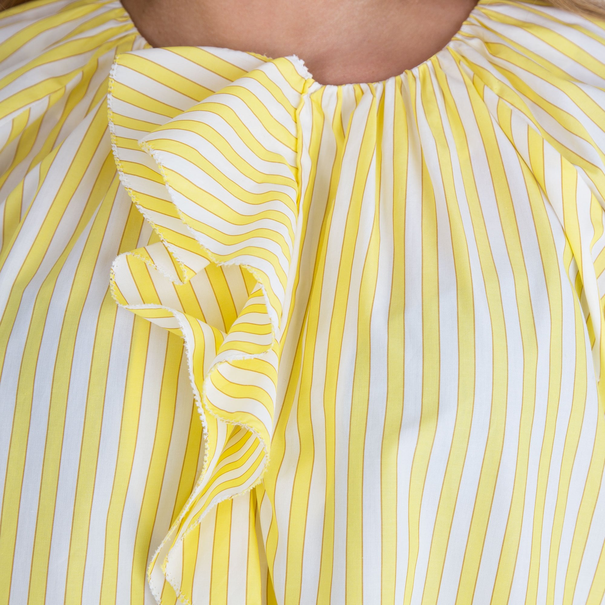 Marc Cain Lemon Frill Striped Blouse