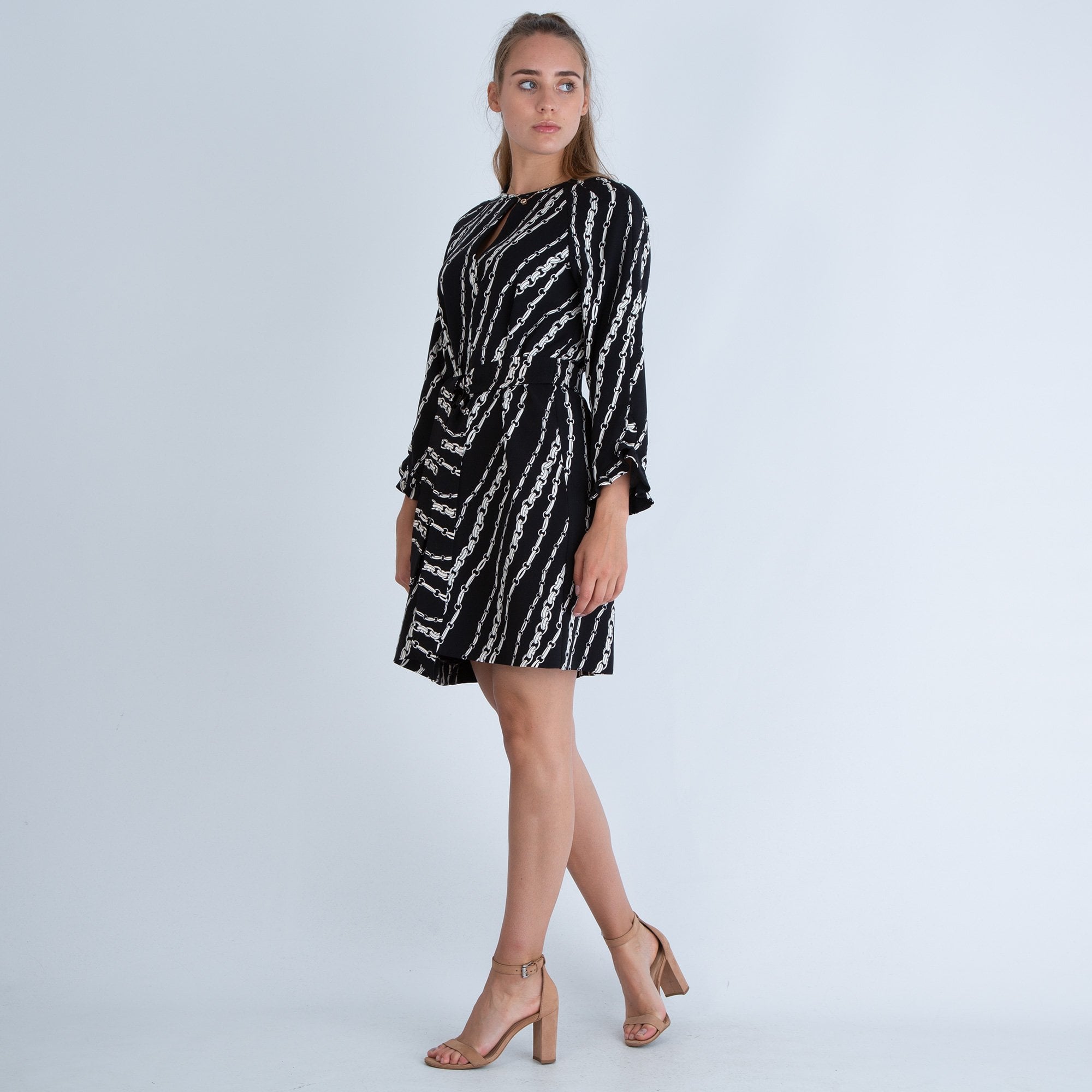 Marella Gancio Chain Print Dress Black/White