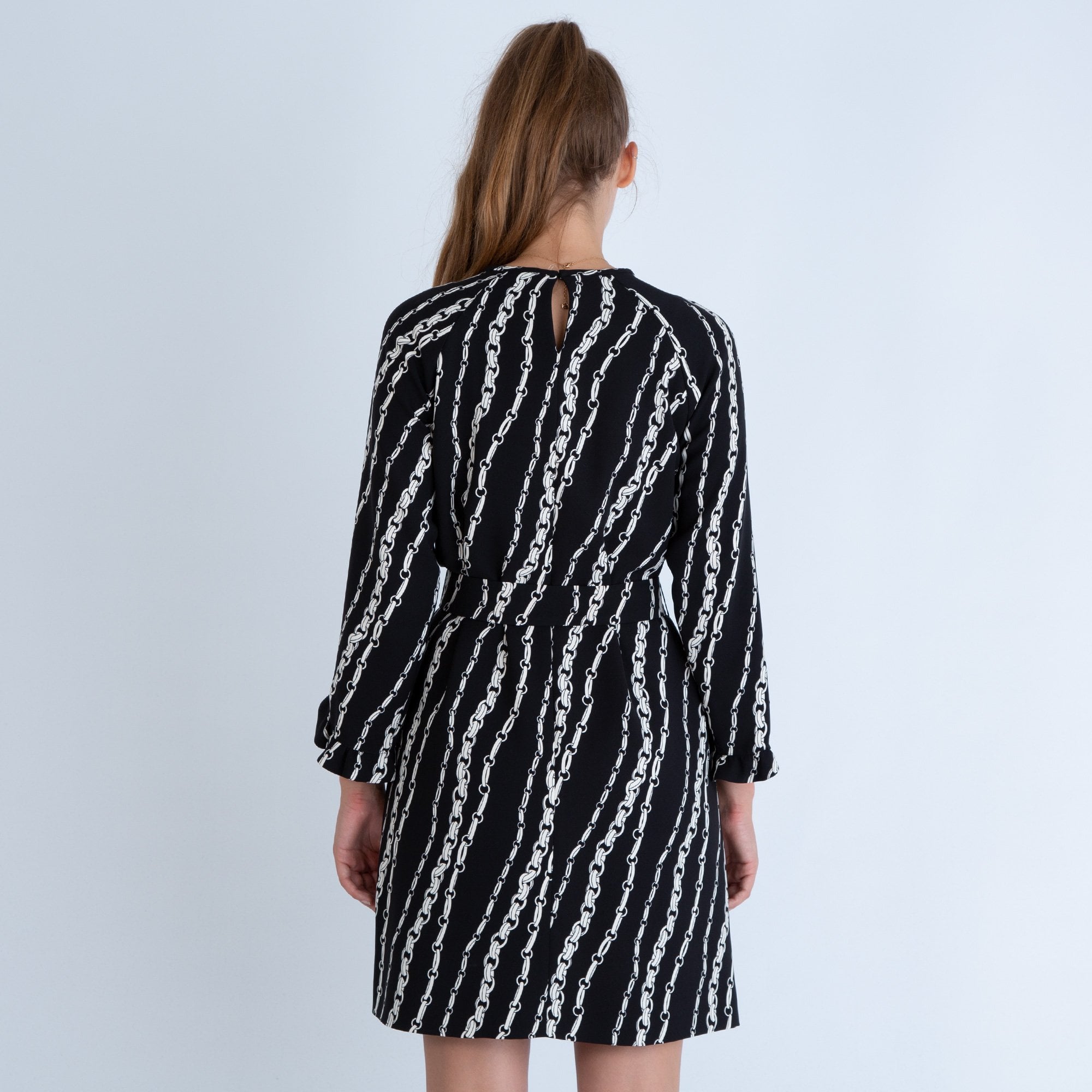 Marella Gancio Chain Print Dress Black/White
