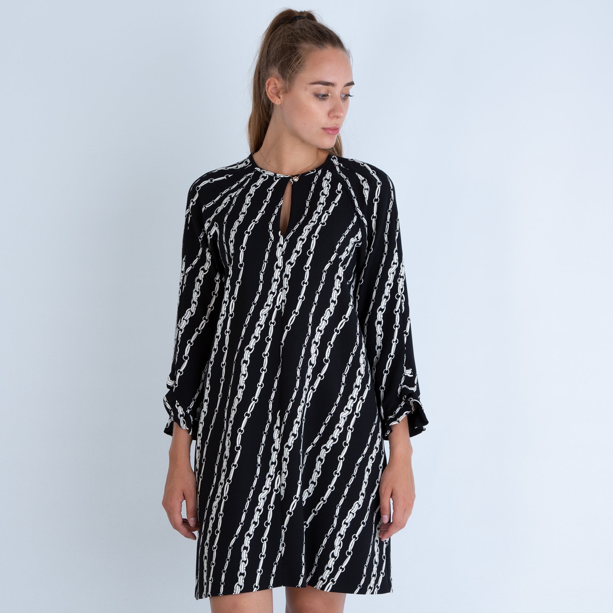 Marella Gancio Chain Print Dress Black/White
