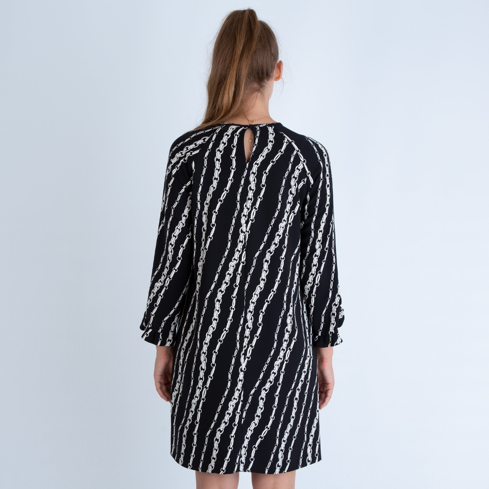 Marella Gancio Chain Print Dress Black/White