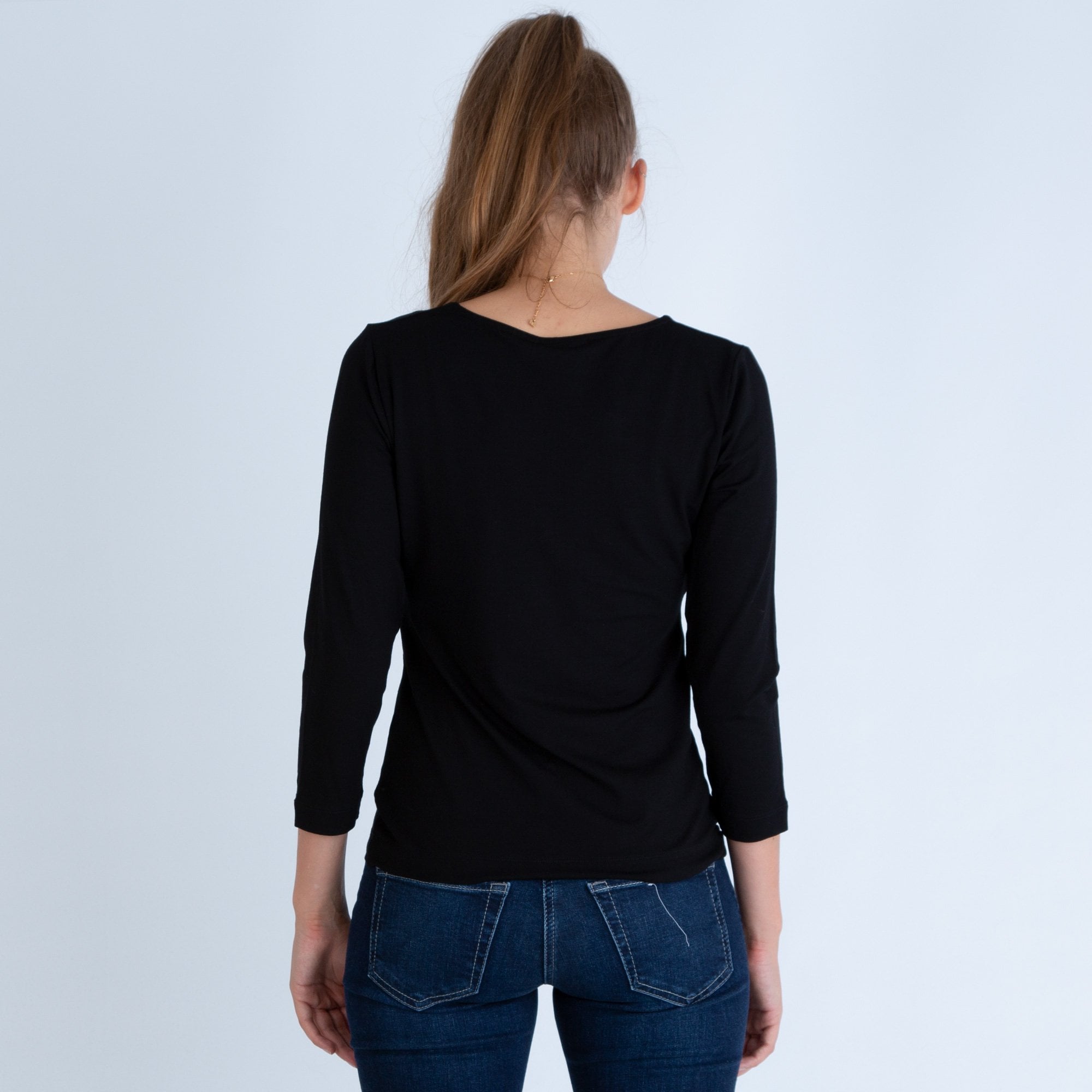 Masai Birgitta Jersey Top With Knot Detail Black
